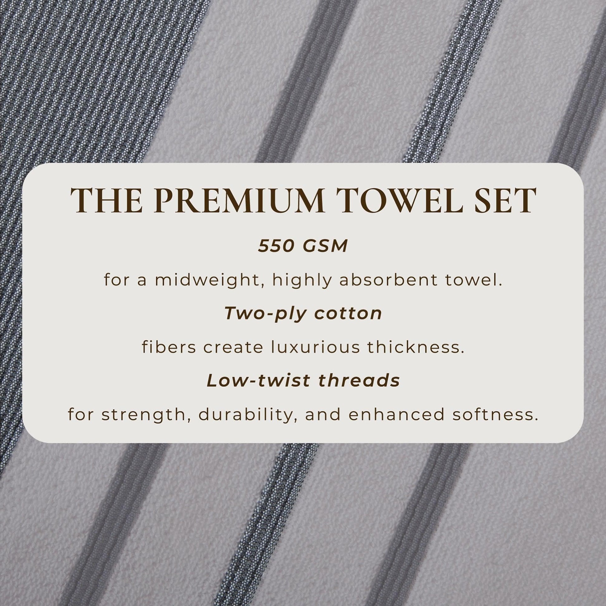 Decorative Cotton Stripe Bath Towel Set - Noelle Collection - Best Buy Furniture