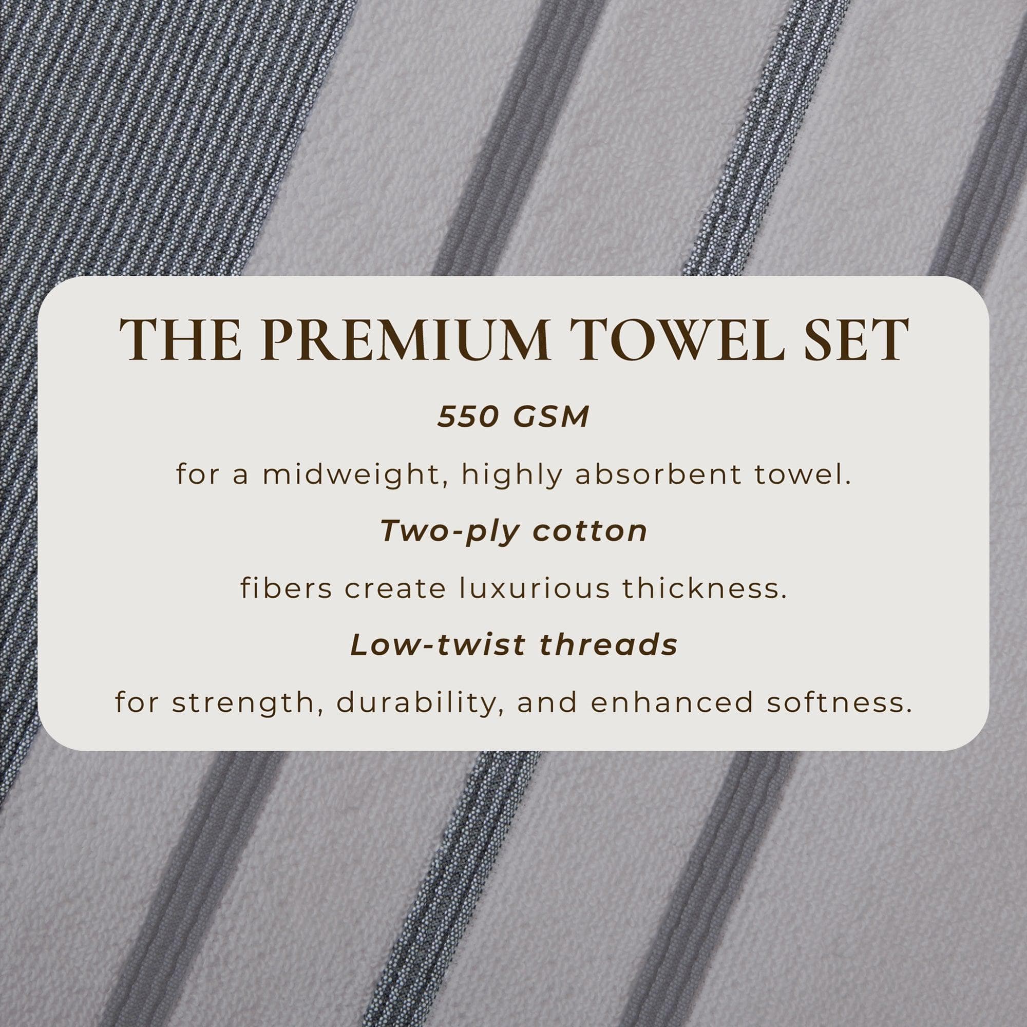 Decorative Cotton Stripe Bath Towel Set - Noelle Collection - Best Buy Furniture
