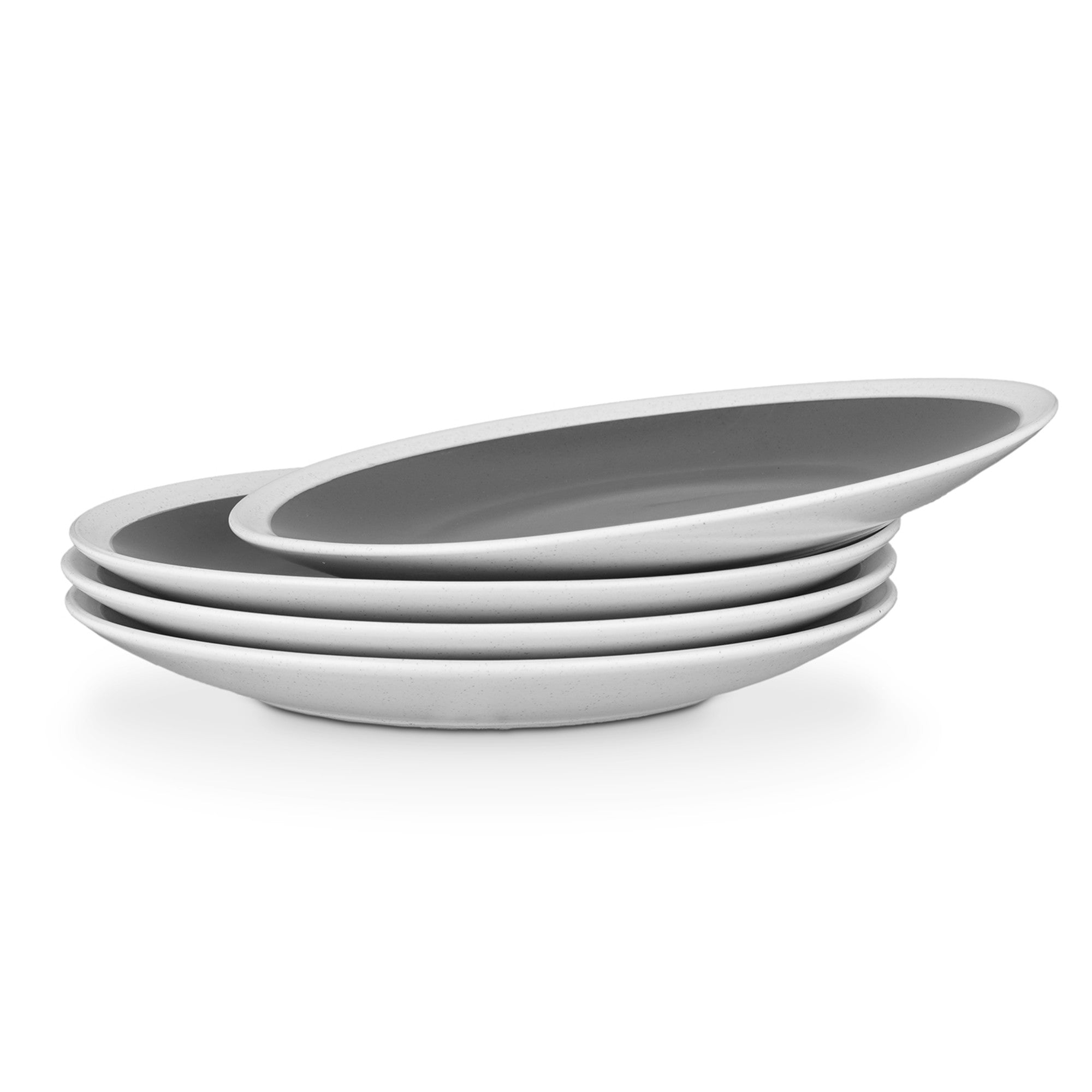 Serenity Stoneware Dinner Plate - Dark Gray And Cream