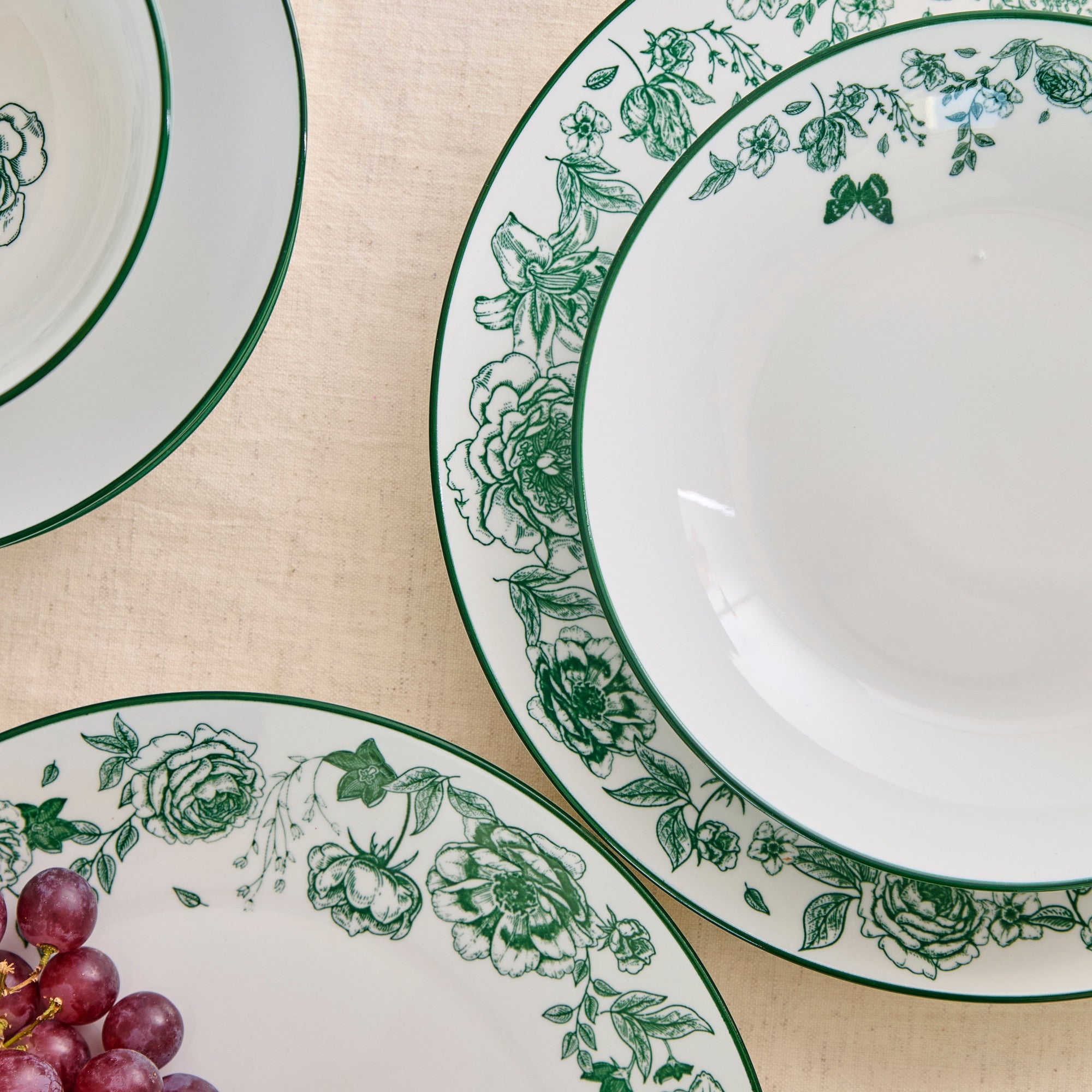 Esme Porcelain Dinnerware Set - Green