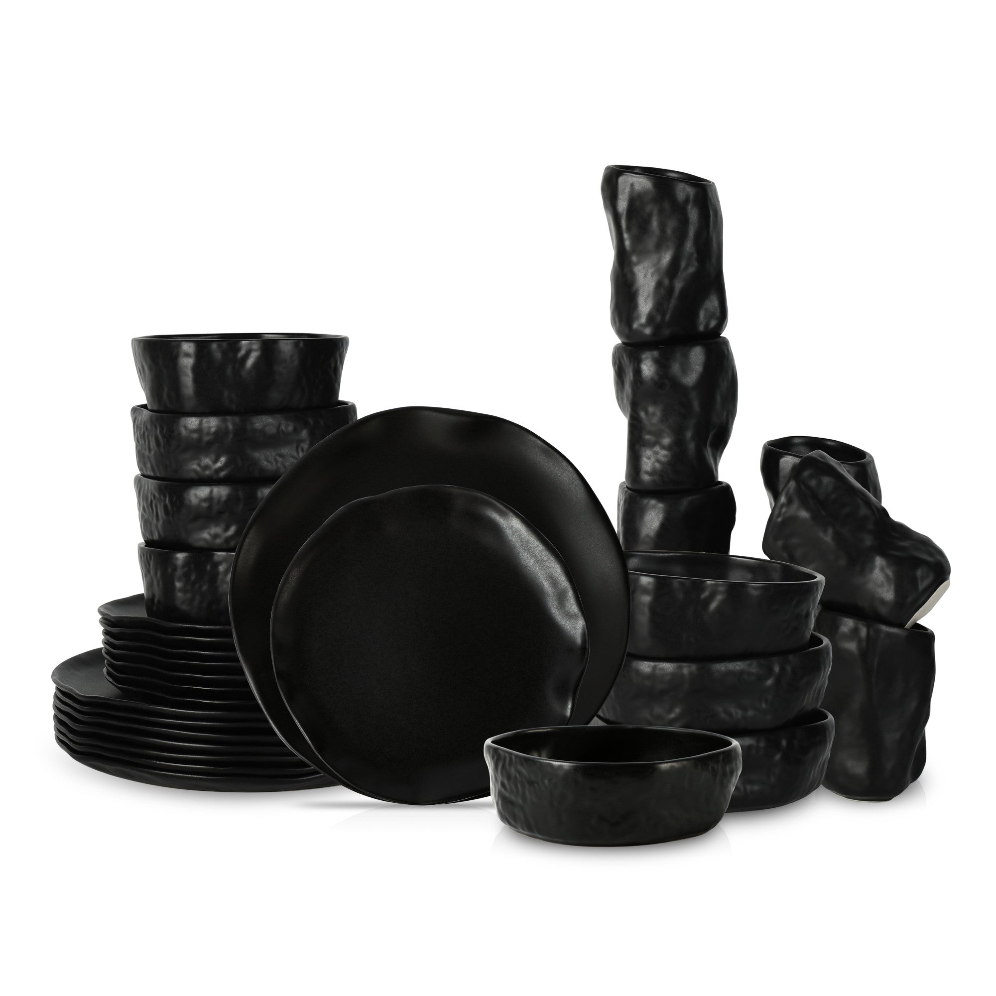 Atik Stoneware Dinnerware Set - Black