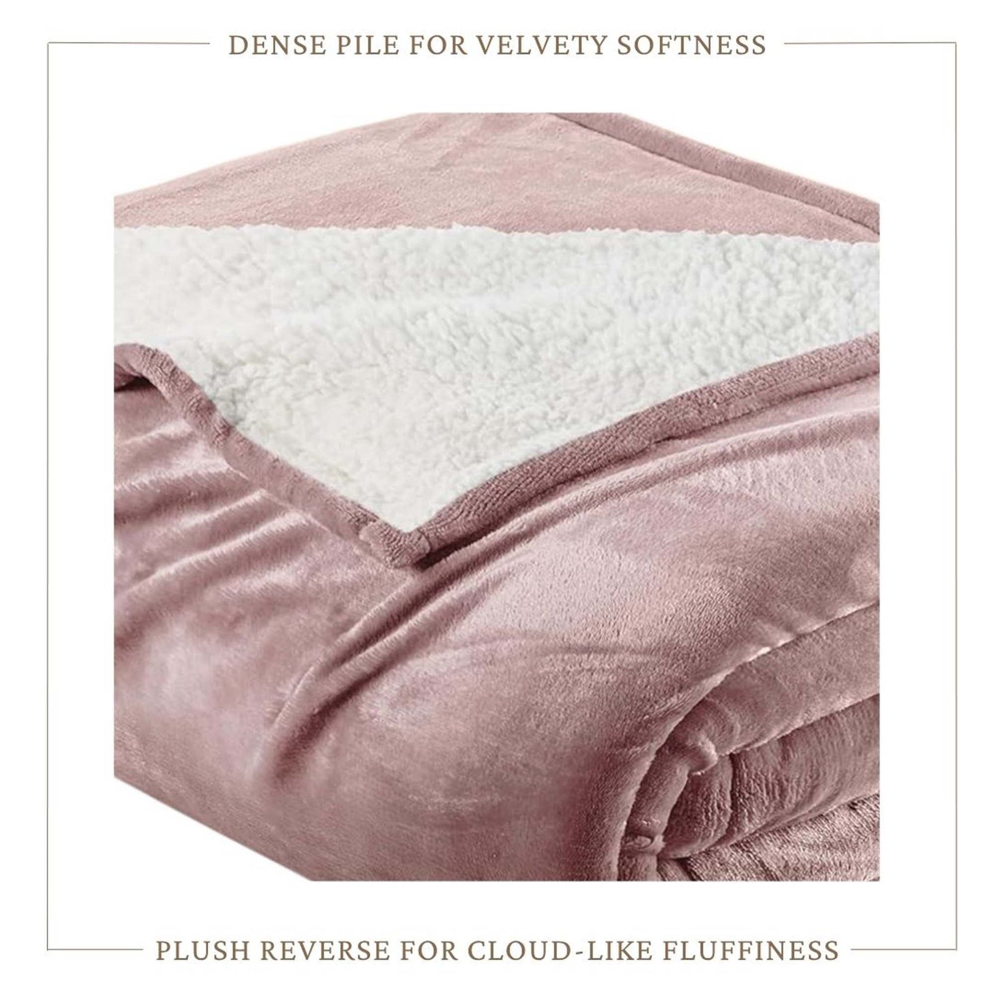 Velvet Plush Sherpa Bed Blanket - Sherpa Fleece Collection - Best Buy Furniture