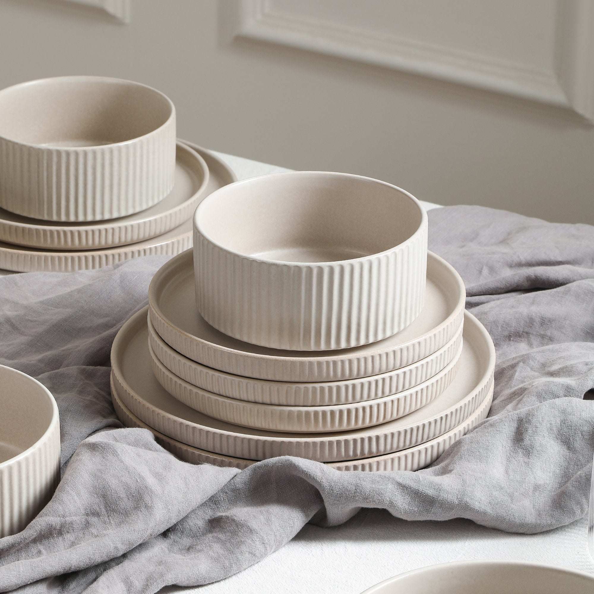 Haven Stoneware Dinnerware Set - Beige