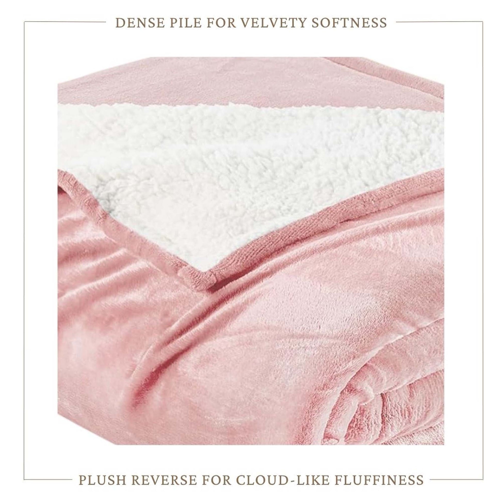 Velvet Plush Sherpa Bed Blanket - Sherpa Fleece Collection - Best Buy Furniture