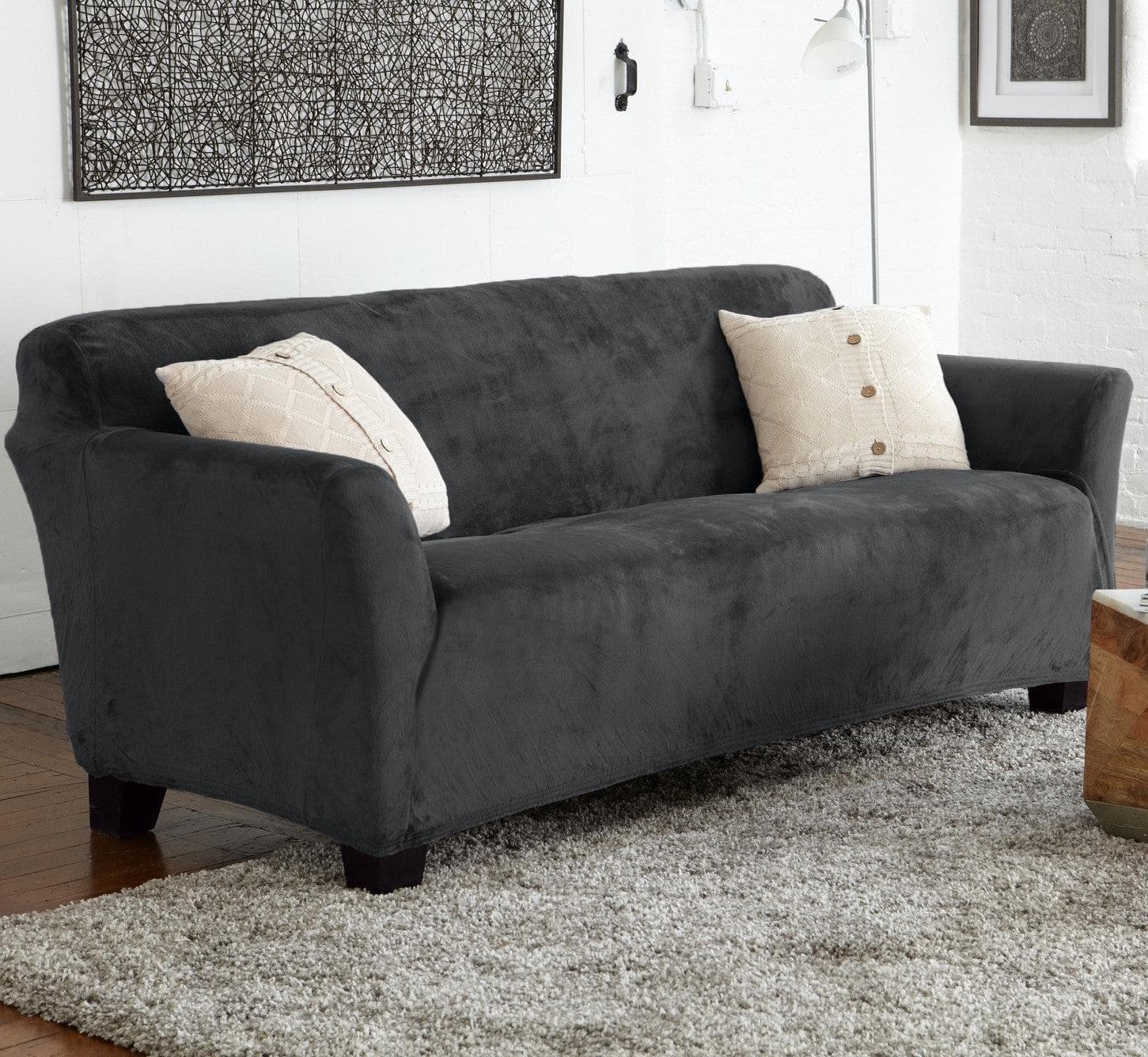 Velvet Stretch Slipcover - Gale Collection - Best Buy Furniture