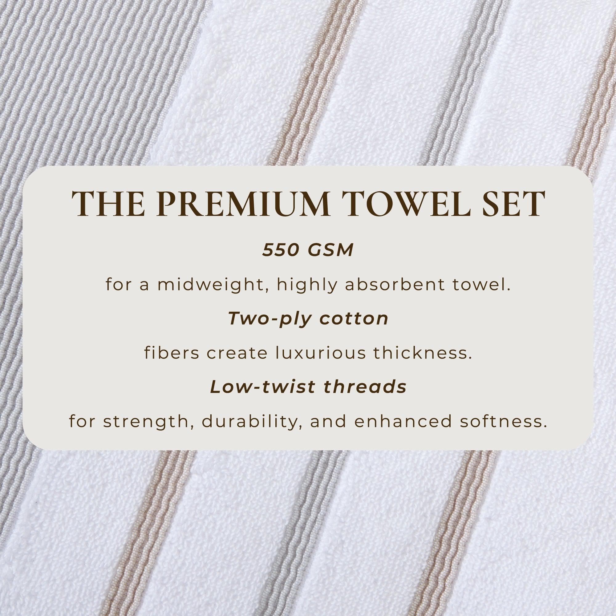 Decorative Cotton Stripe Bath Towel Set - Noelle Collection - Best Buy Furniture