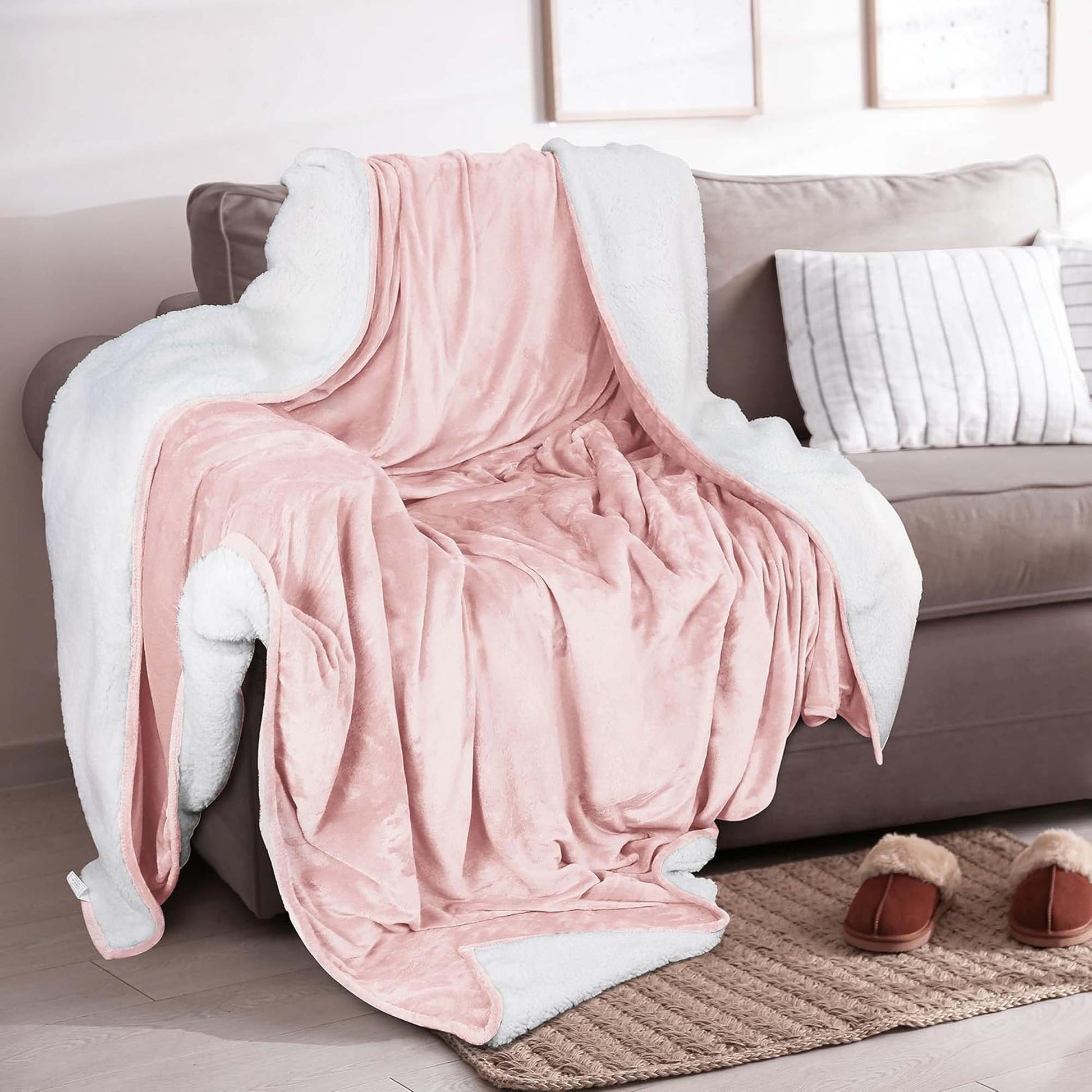 Velvet Plush Sherpa Bed Blanket - Sherpa Fleece Collection - Best Buy Furniture