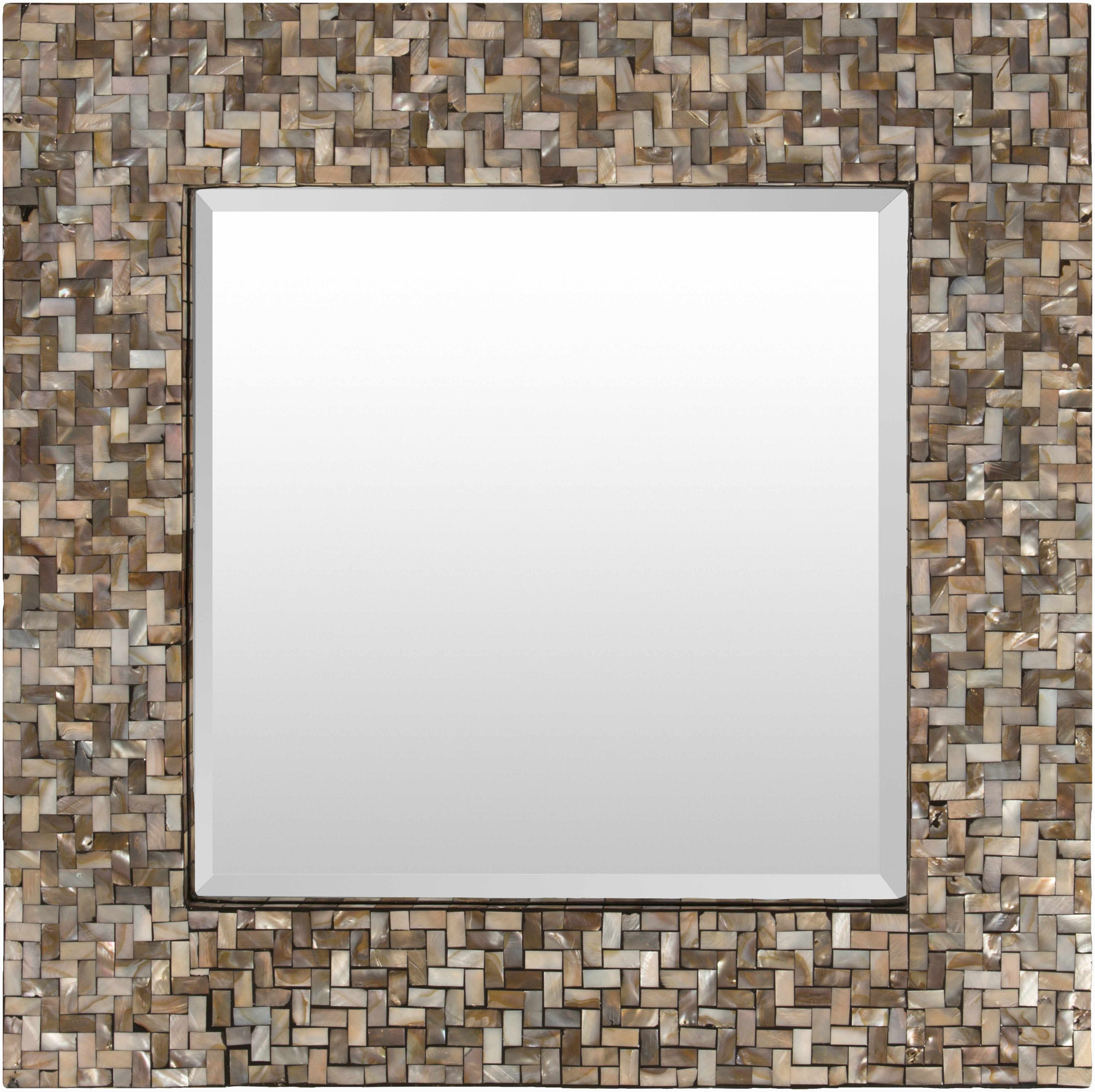Lanot Mirror 24"H x 24"W Square Mother of Pearl Frame