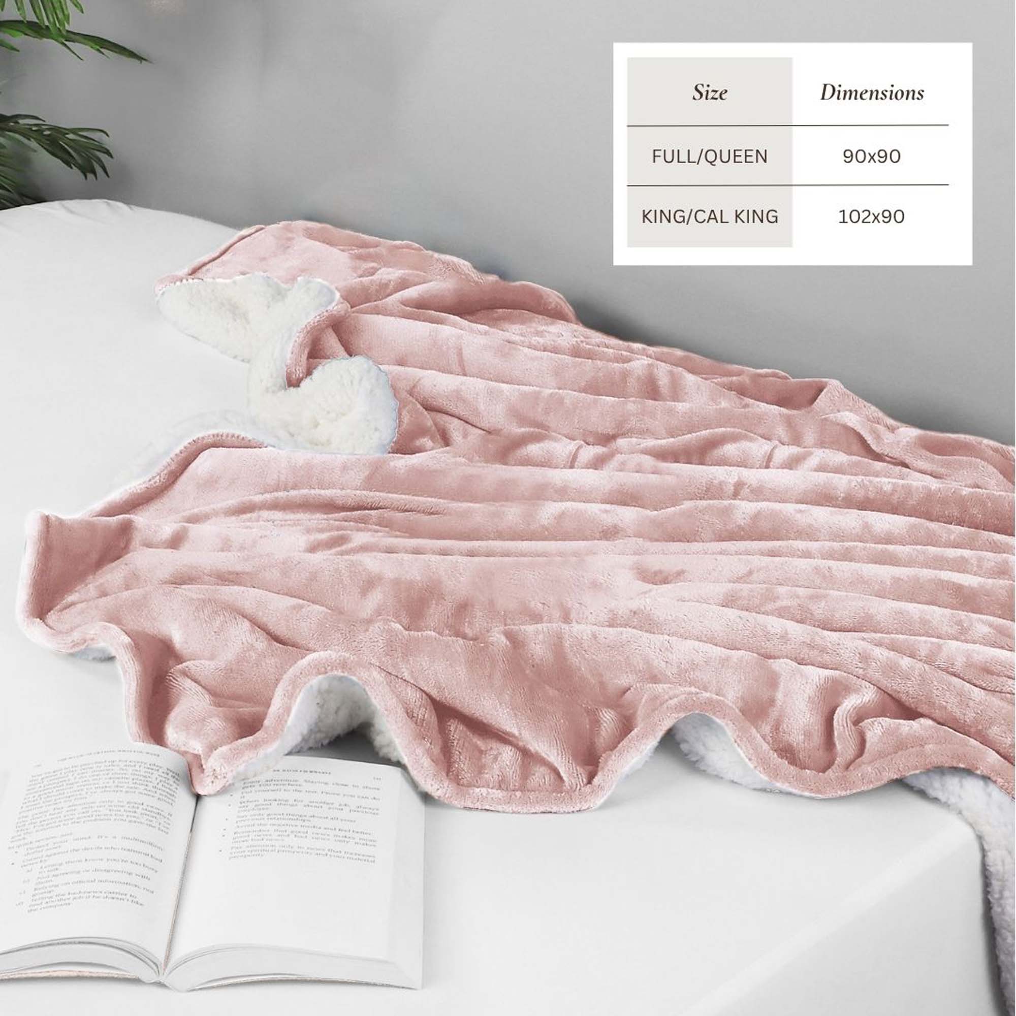 Velvet Plush Sherpa Bed Blanket - Sherpa Fleece Collection - Best Buy Furniture