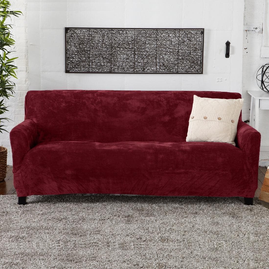 Velvet Stretch Slipcover - Gale Collection - Best Buy Furniture