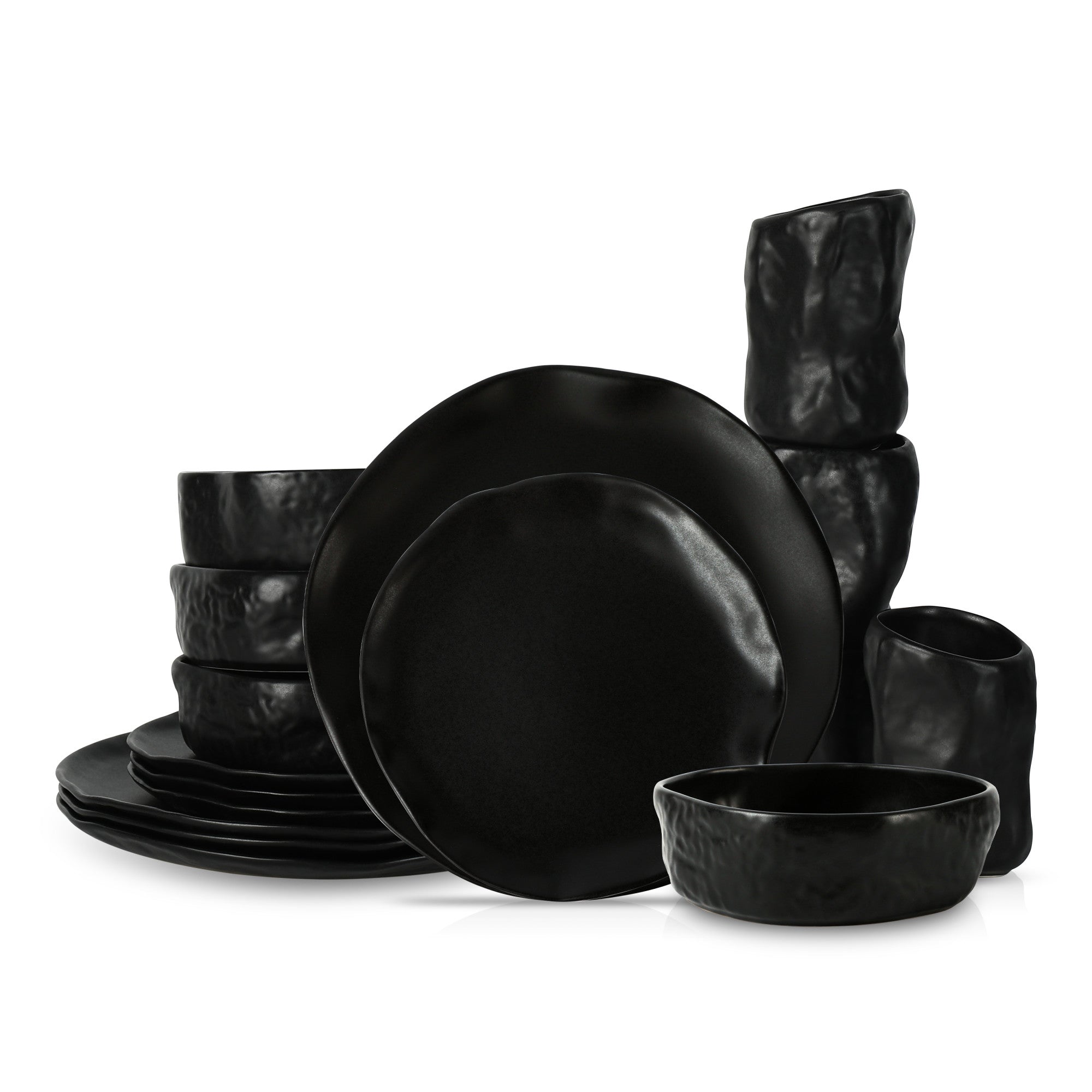 Atik Stoneware Dinnerware Set - Black