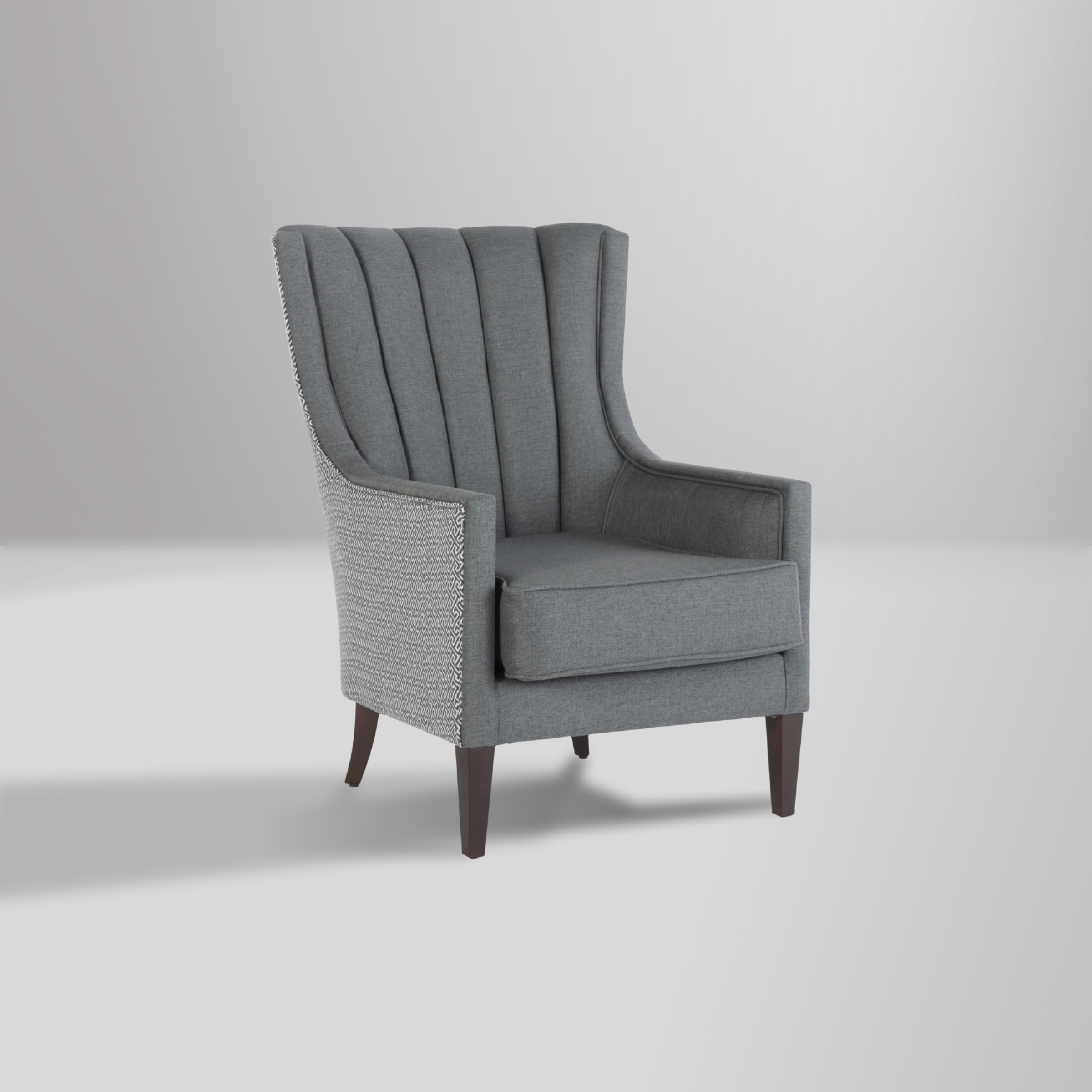 Palmer Accent Armchair with Corvet Anthracite finish and natural wood legs for a modern and sophisticated look