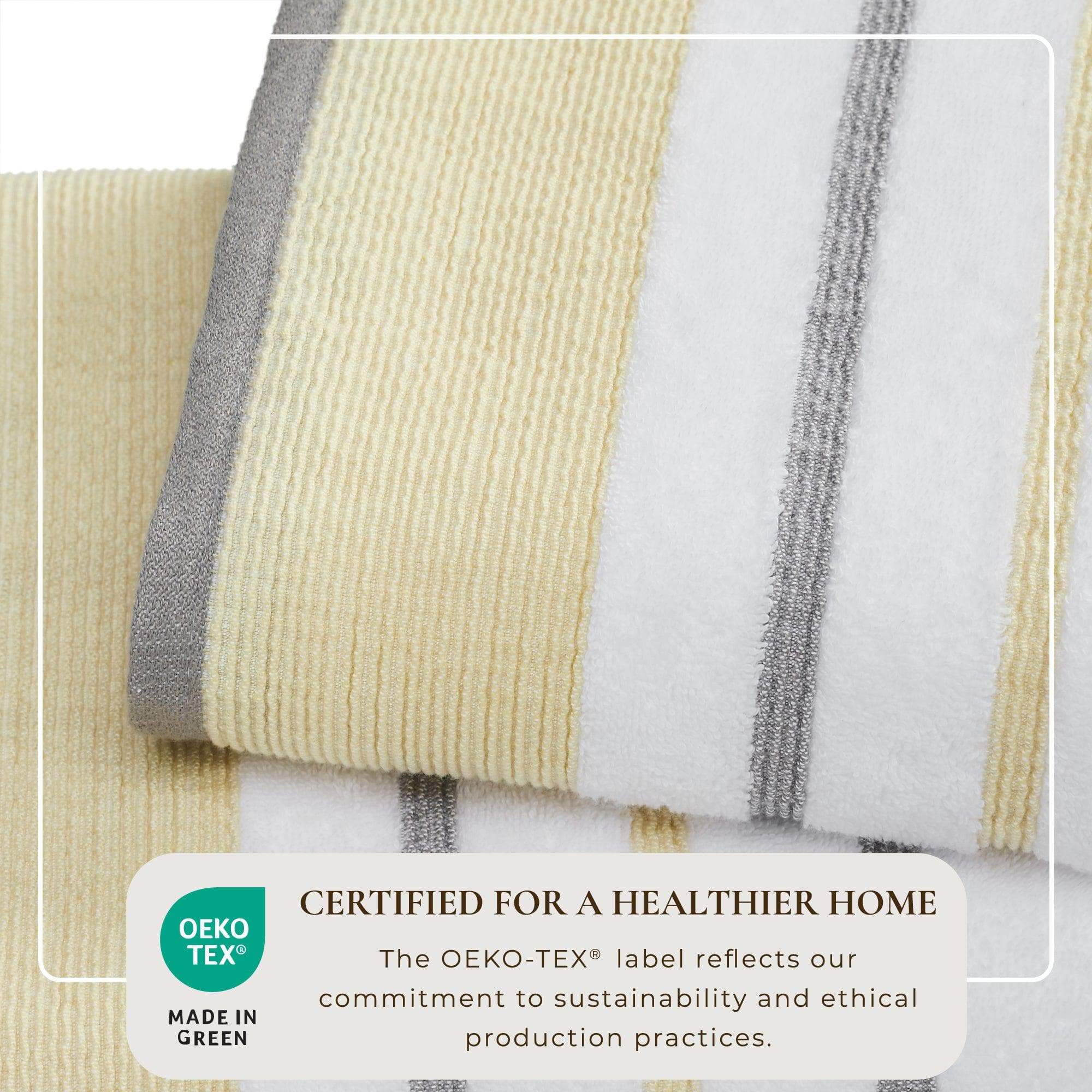Decorative Cotton Stripe Bath Towel Set - Noelle Collection - Best Buy Furniture