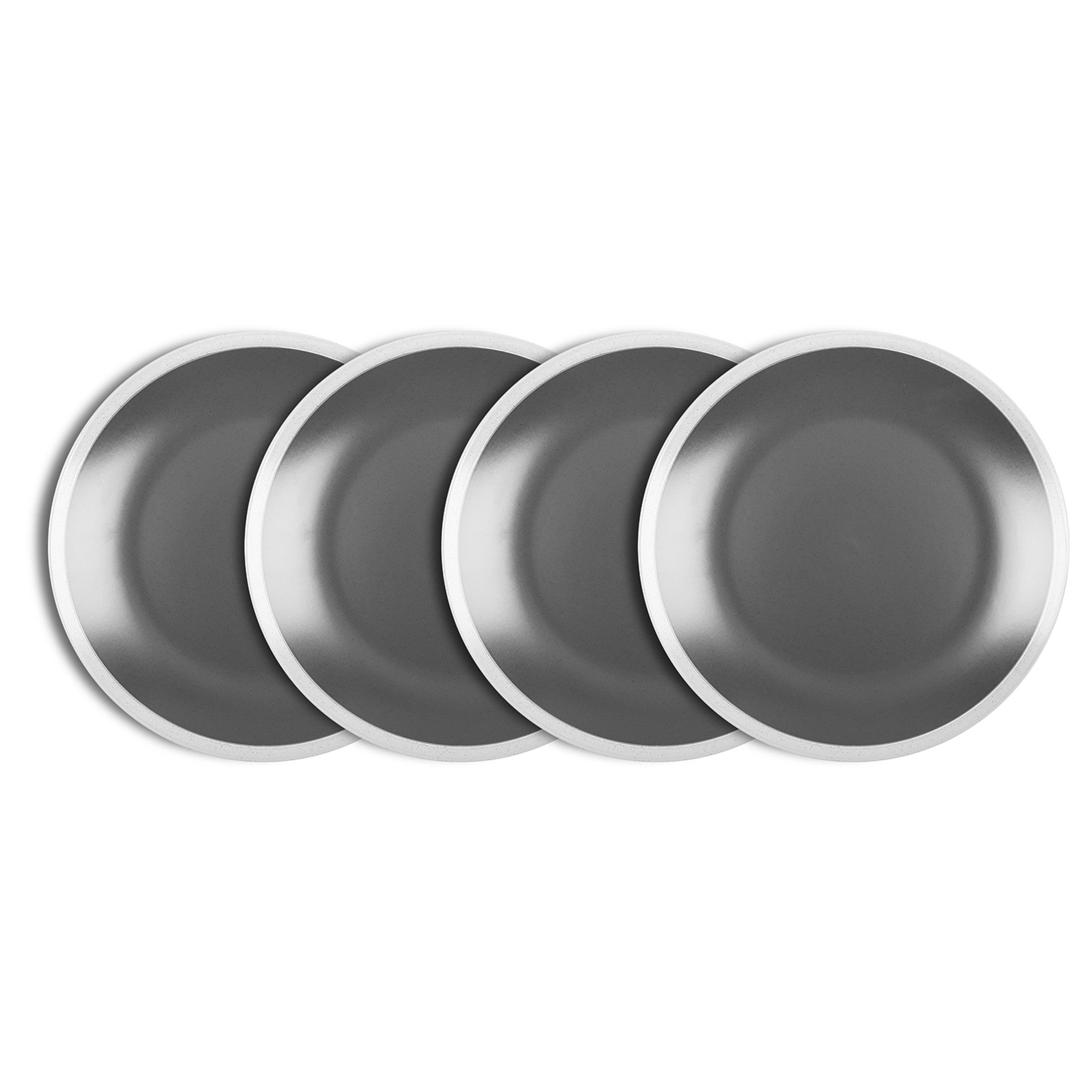 Serenity Stoneware Dinner Plate - Dark Gray And Cream