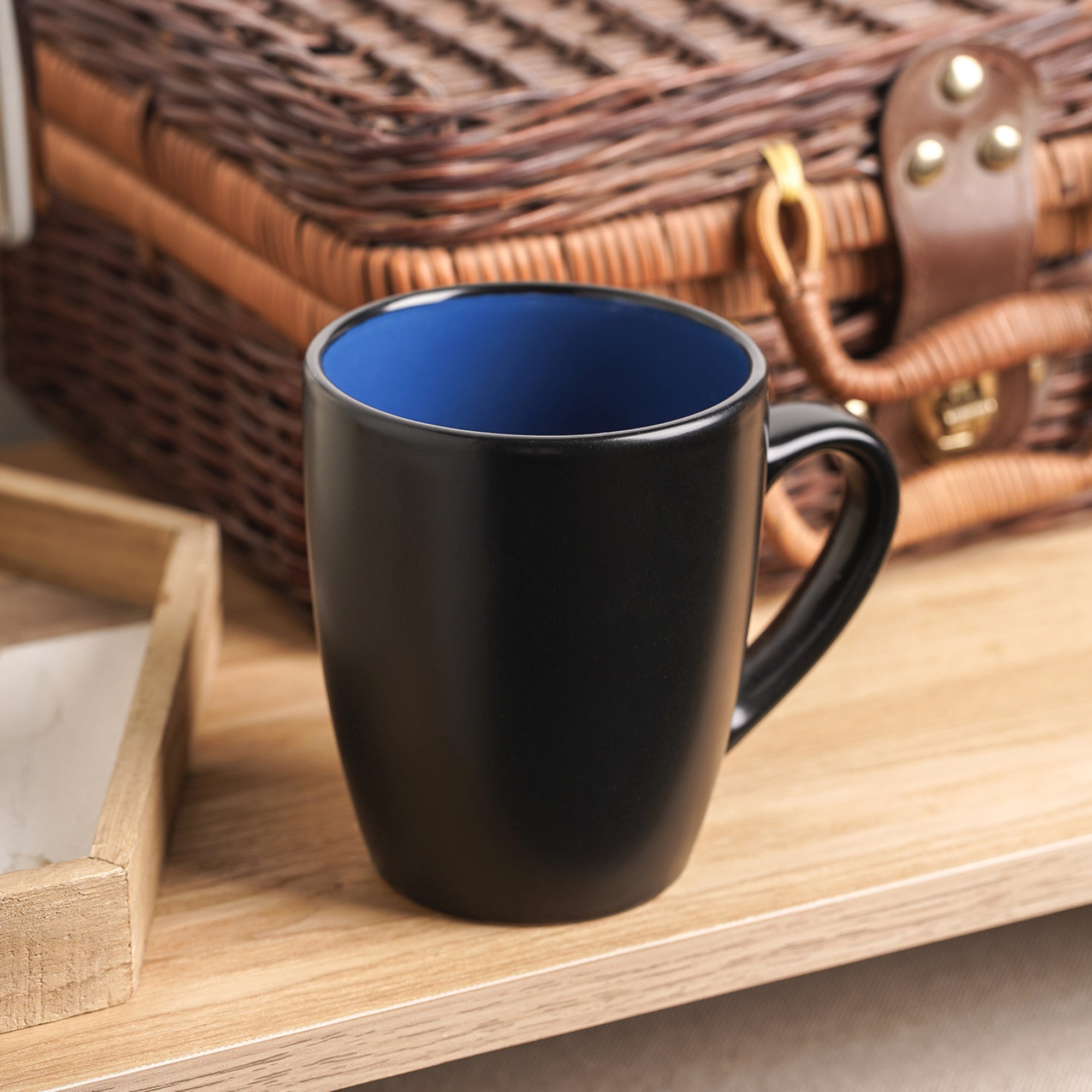 Albie Stoneware Mug - Blue And Black