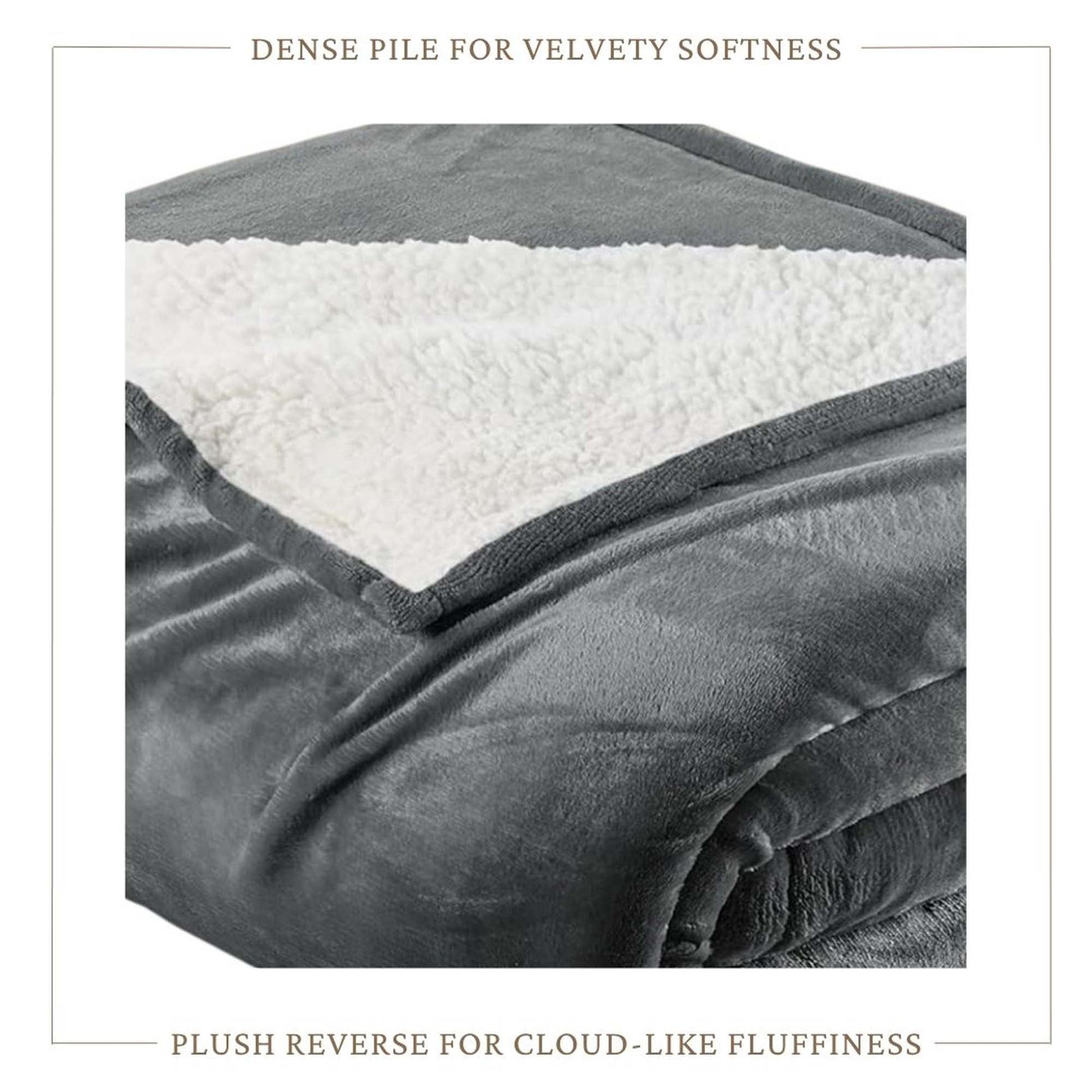 Velvet Plush Sherpa Bed Blanket - Sherpa Fleece Collection - Best Buy Furniture