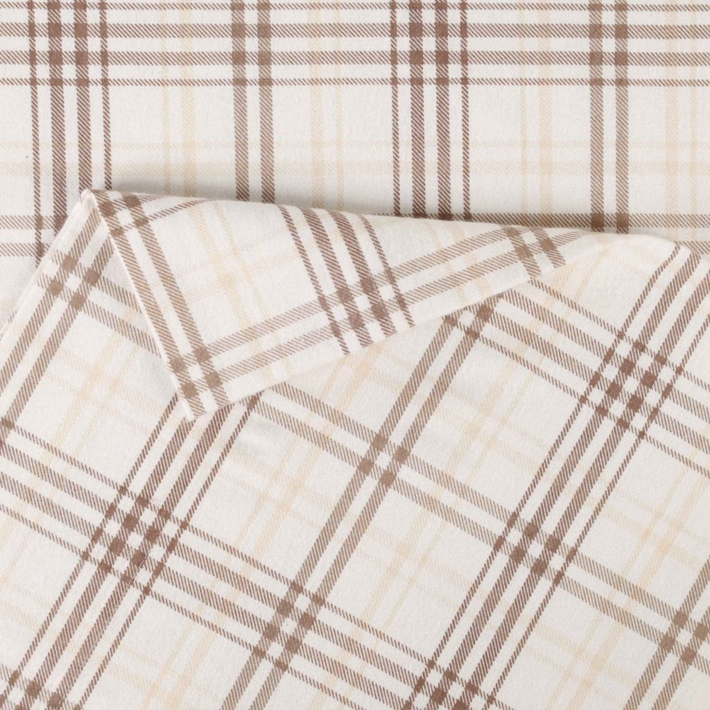 100% Cotton Flannel Sheet Set Plaid Classic Modern Farmhouse Deep Pocket - Sheet Set by Superior Brand
