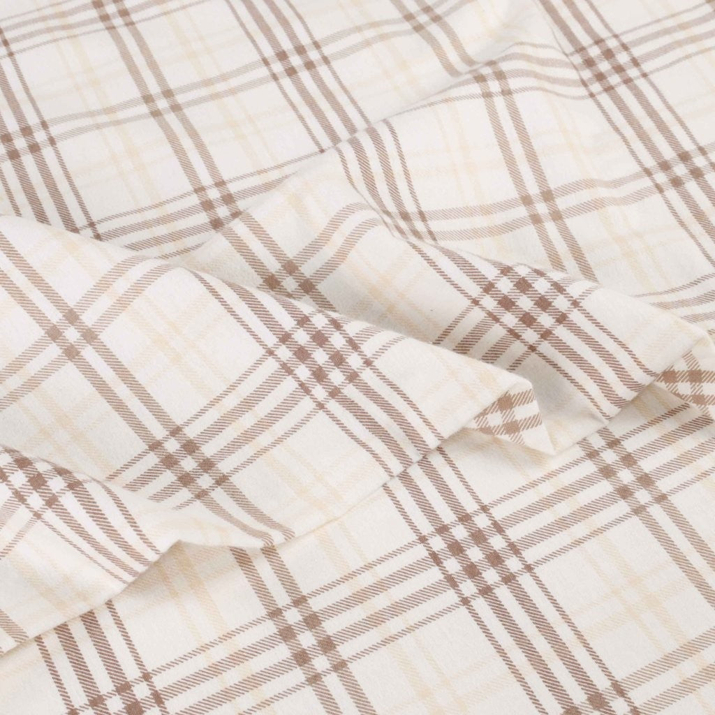 100% Cotton Flannel Sheet Set Plaid Classic Modern Farmhouse Deep Pocket - Sheet Set by Superior Brand