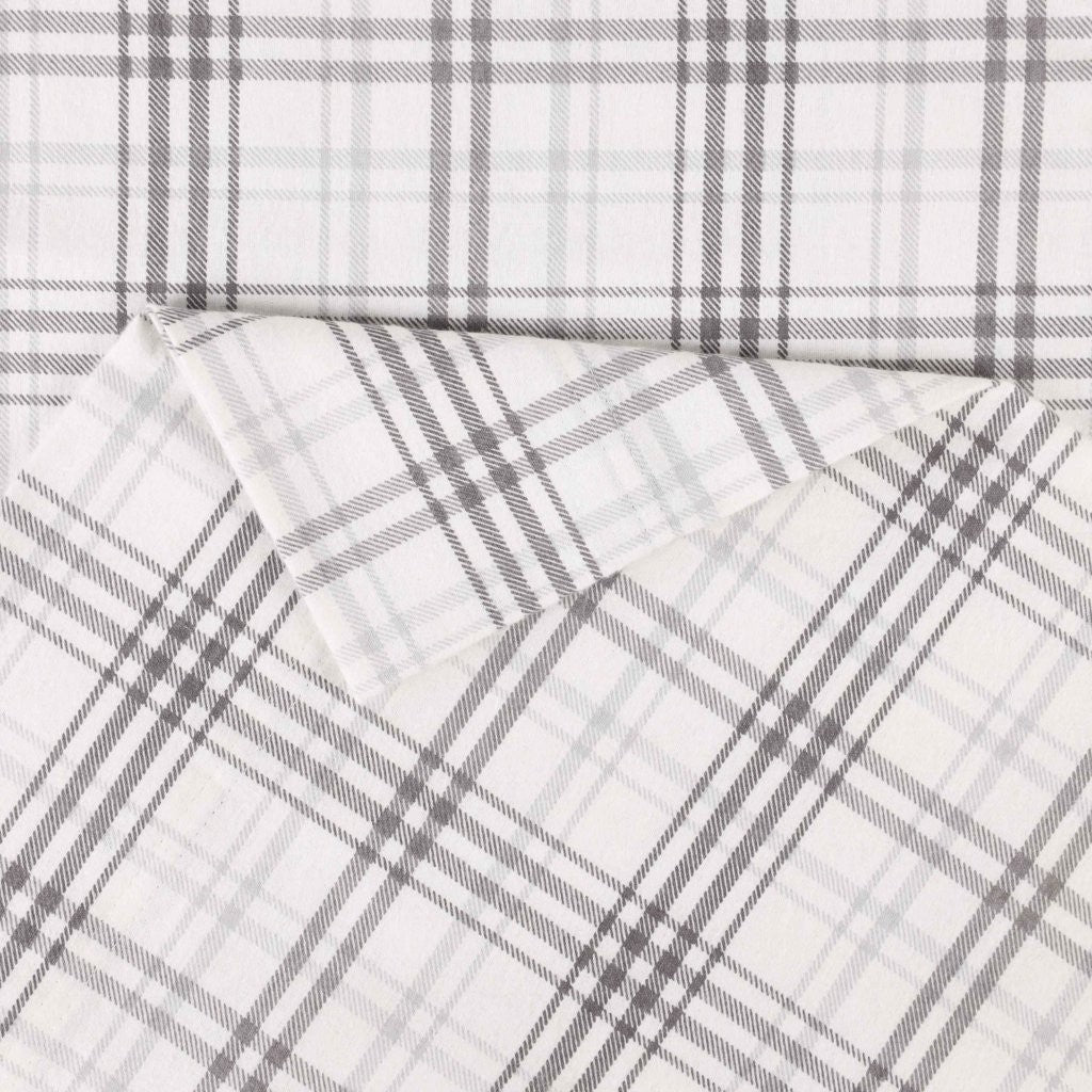 100% Cotton Flannel Sheet Set Plaid Classic Modern Farmhouse Deep Pocket - Sheet Set by Superior Brand