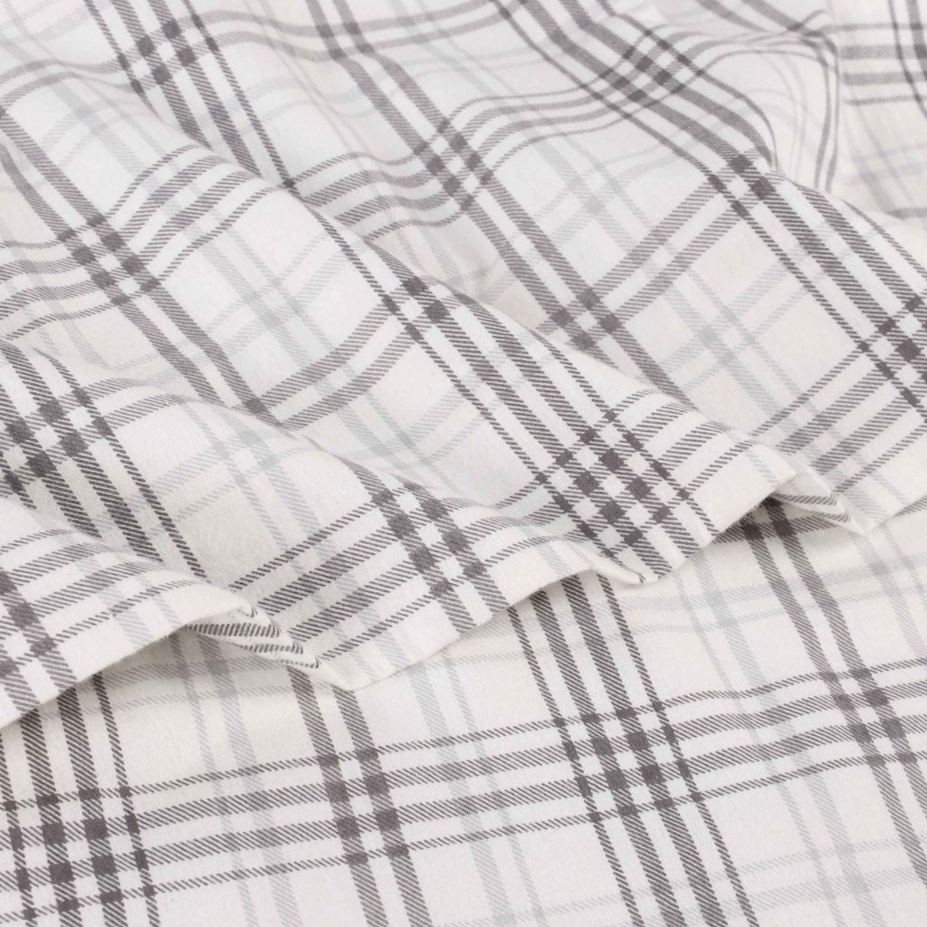 100% Cotton Flannel Sheet Set Plaid Classic Modern Farmhouse Deep Pocket - Sheet Set by Superior Brand