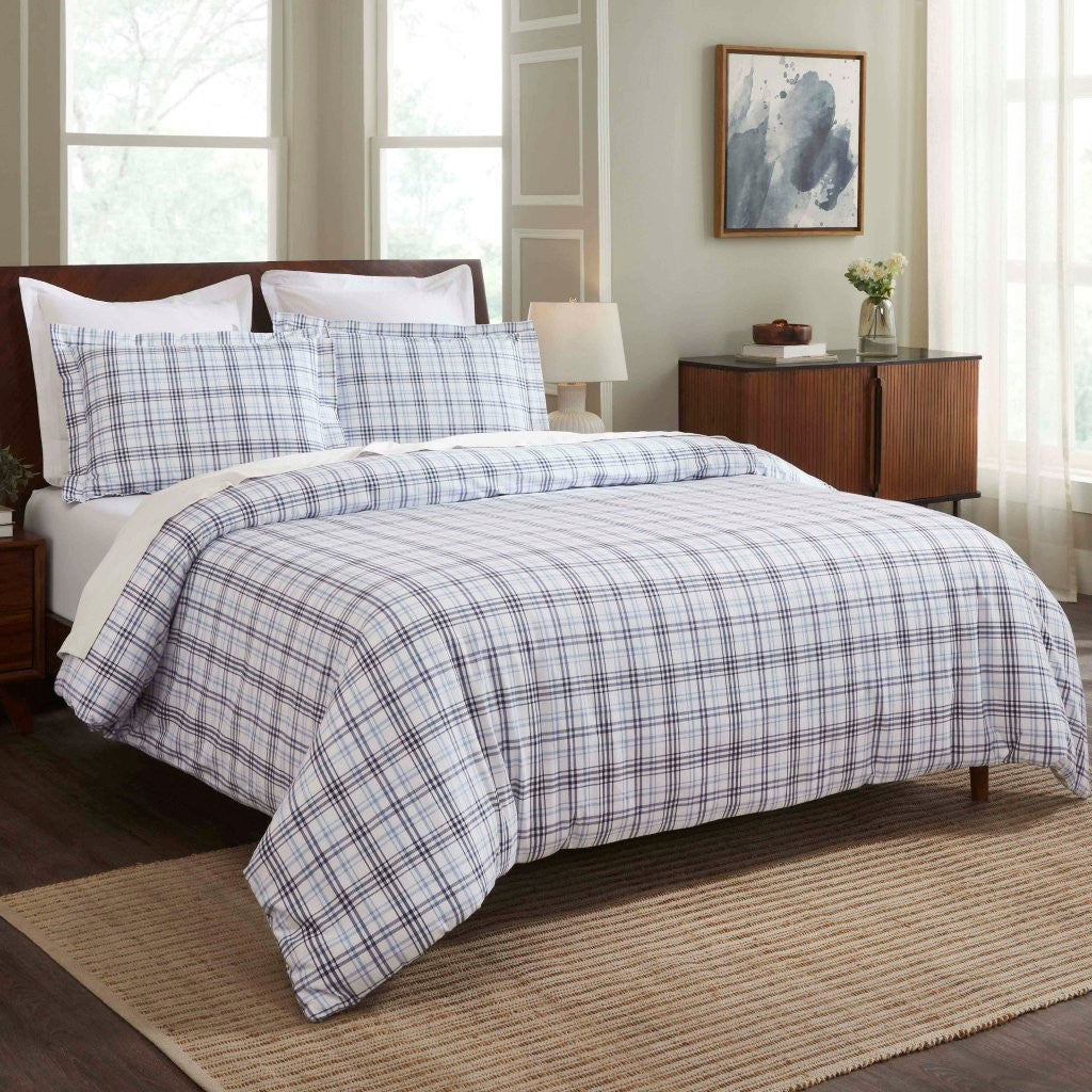 Plaid-Flannel-Cotton-Classic-Modern-Farmhouse-Duvet-Cover-Set-Egyptian-Cotton-Duvet-Cover-Set