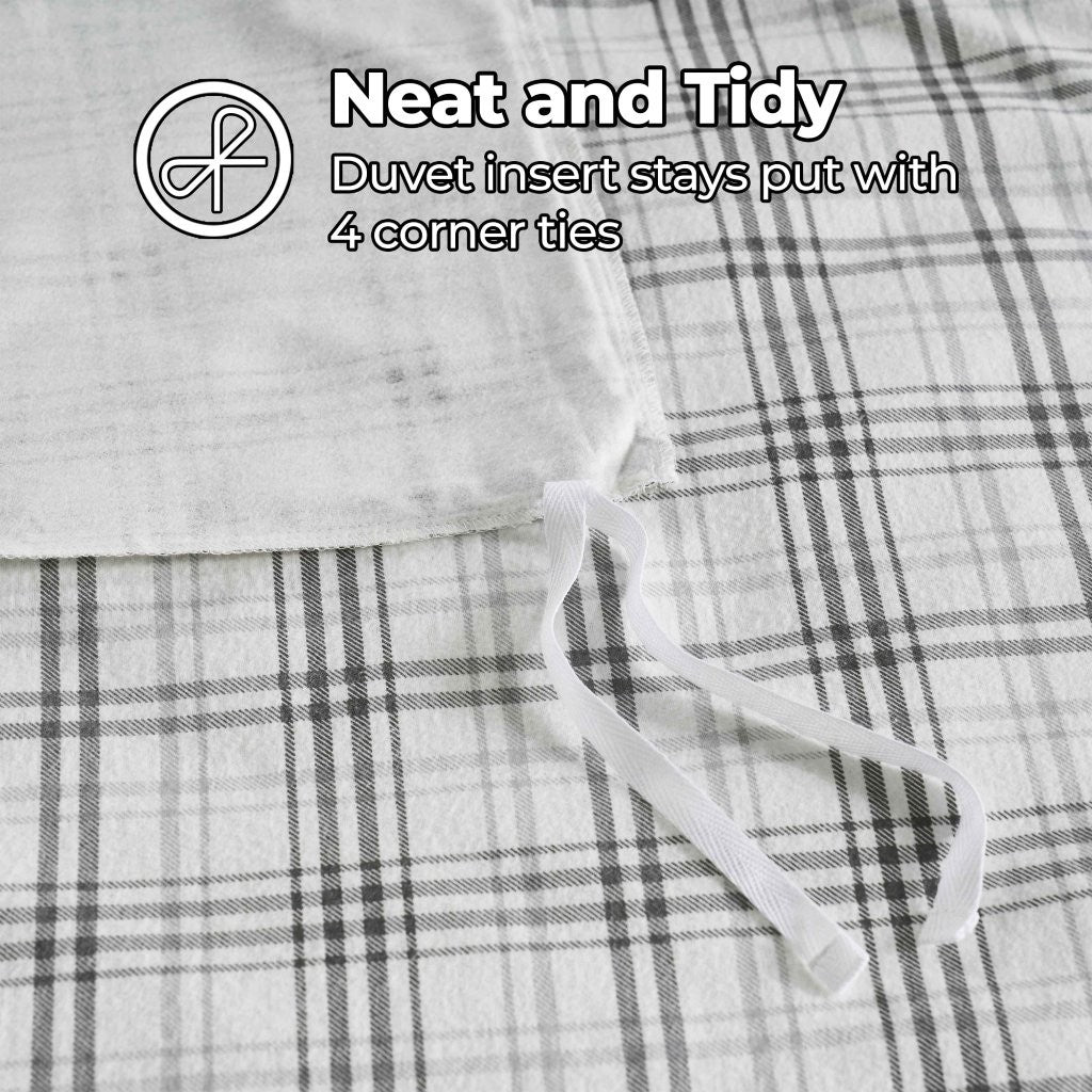 Plaid Flannel Cotton Classic Modern Farmhouse Duvet Cover Set - Duvet Cover Set by Superior Brand