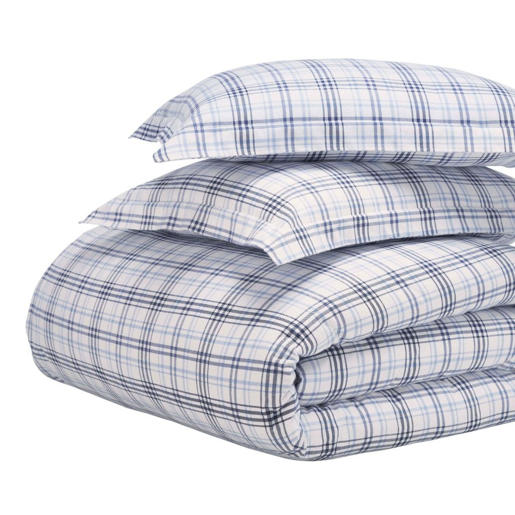 Plaid Flannel Cotton Classic Modern Farmhouse Duvet Cover Set - Duvet Cover Set by Superior Brand