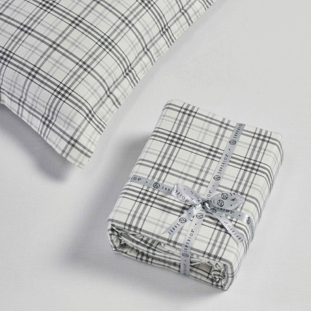 Plaid Flannel Cotton Classic Modern Farmhouse Duvet Cover Set - Duvet Cover Set by Superior Brand