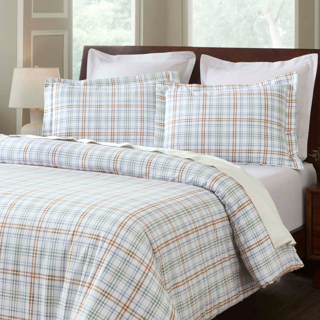 Plaid Flannel Cotton Classic Modern Farmhouse Duvet Cover Set - Duvet Cover Set by Superior Brand