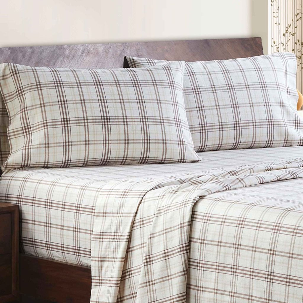 Plaid-Flannel-Cotton-Classic-Modern-Farmhouse-Pillowcases,-Set-of-2-Pillowcases