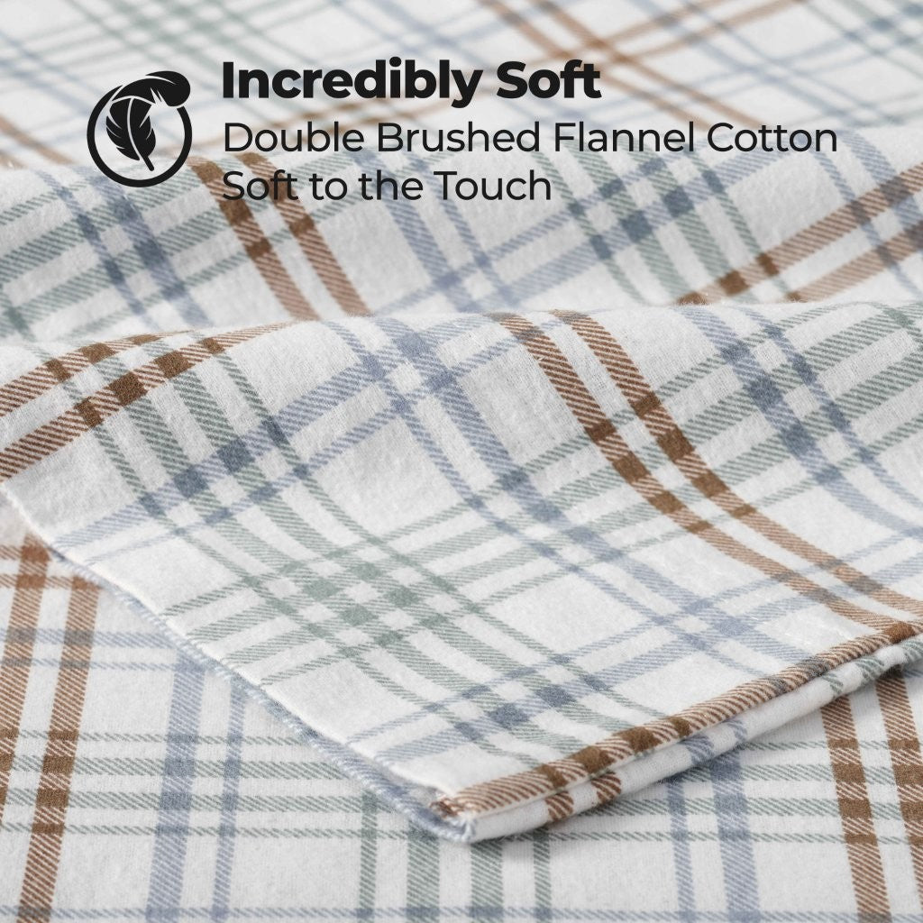 Plaid Flannel Cotton Classic Modern Farmhouse Pillowcases, Set of 2 - Pillowcases by Superior Brand