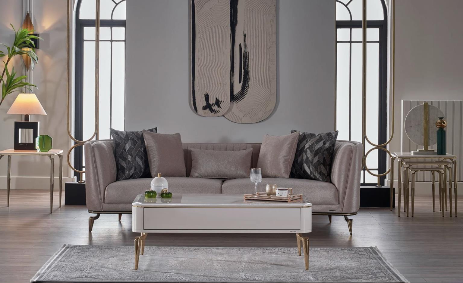 Modern Plaza Coffee Table with sleek wooden finish in a stylish living room
