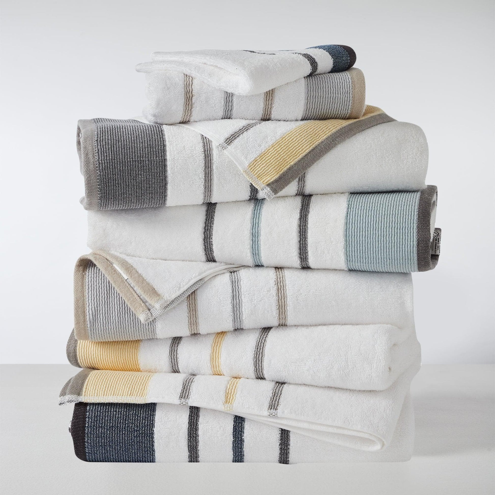 Decorative Cotton Stripe Bath Towel Set - Noelle Collection - Best Buy Furniture