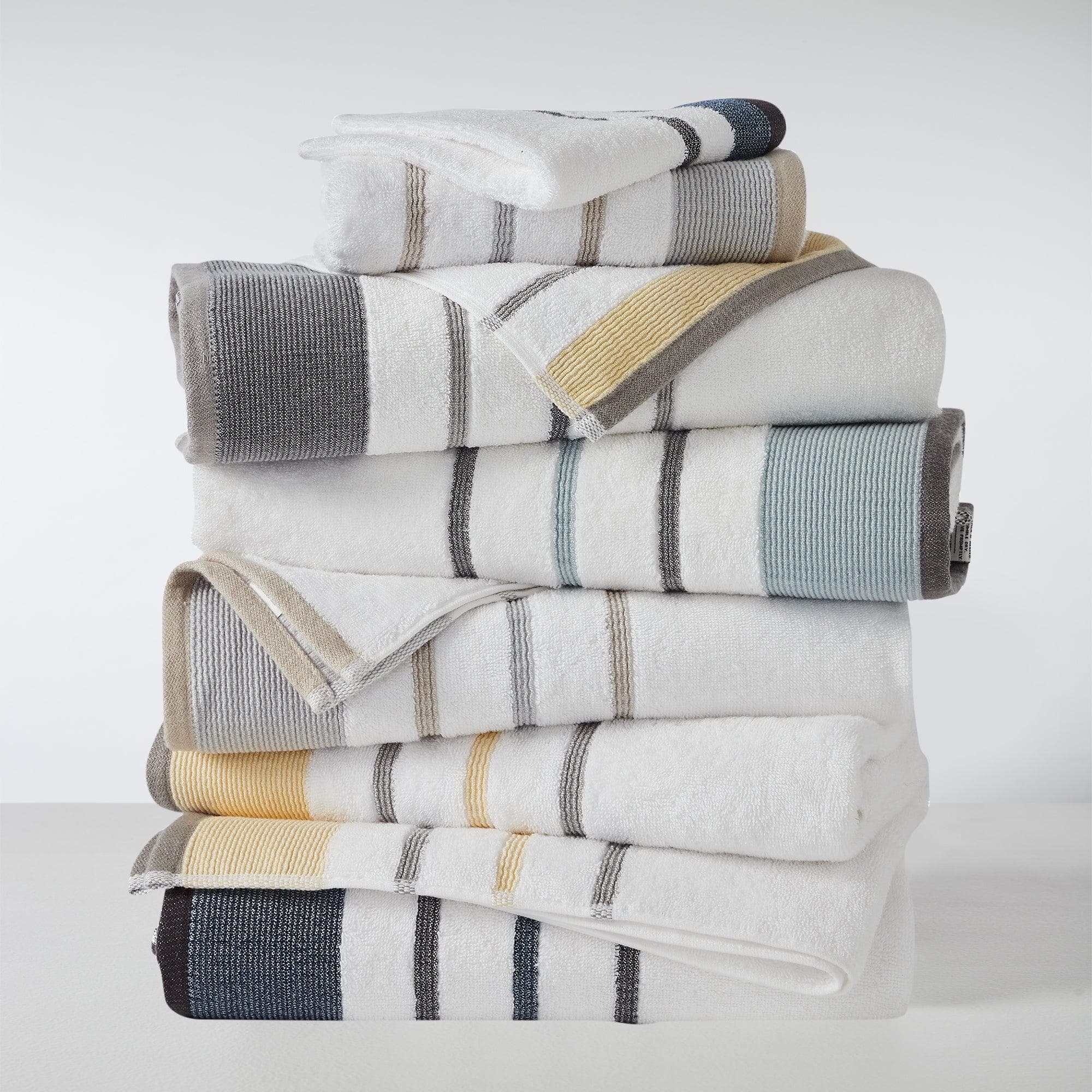 Decorative Cotton Stripe Bath Towel Set - Noelle Collection - Best Buy Furniture