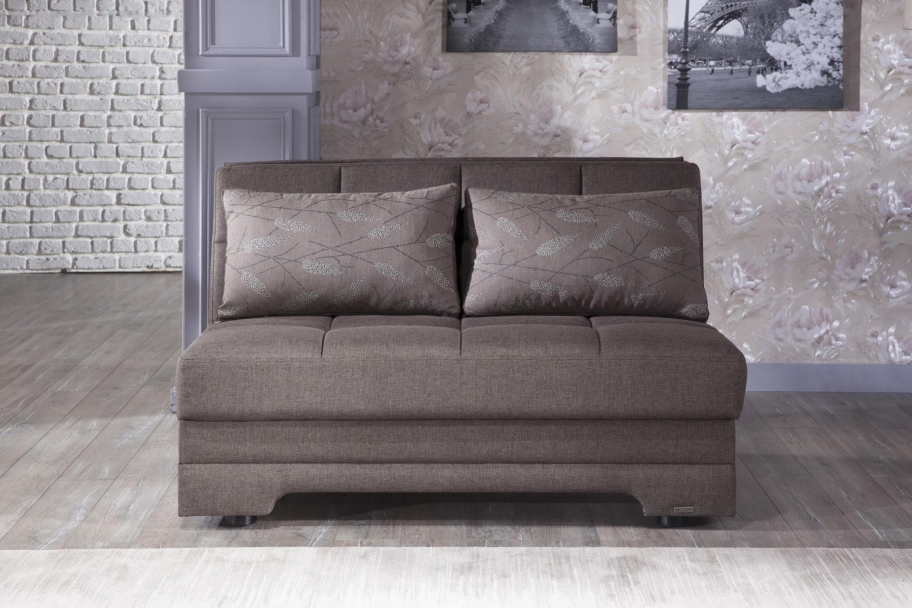 Discover the Plush Loveseat with its sleek modern profile and versatile functionality. Upholstered in stain-resistant fabric, it offers built-in storage and easily converts into a sleeper for guests.