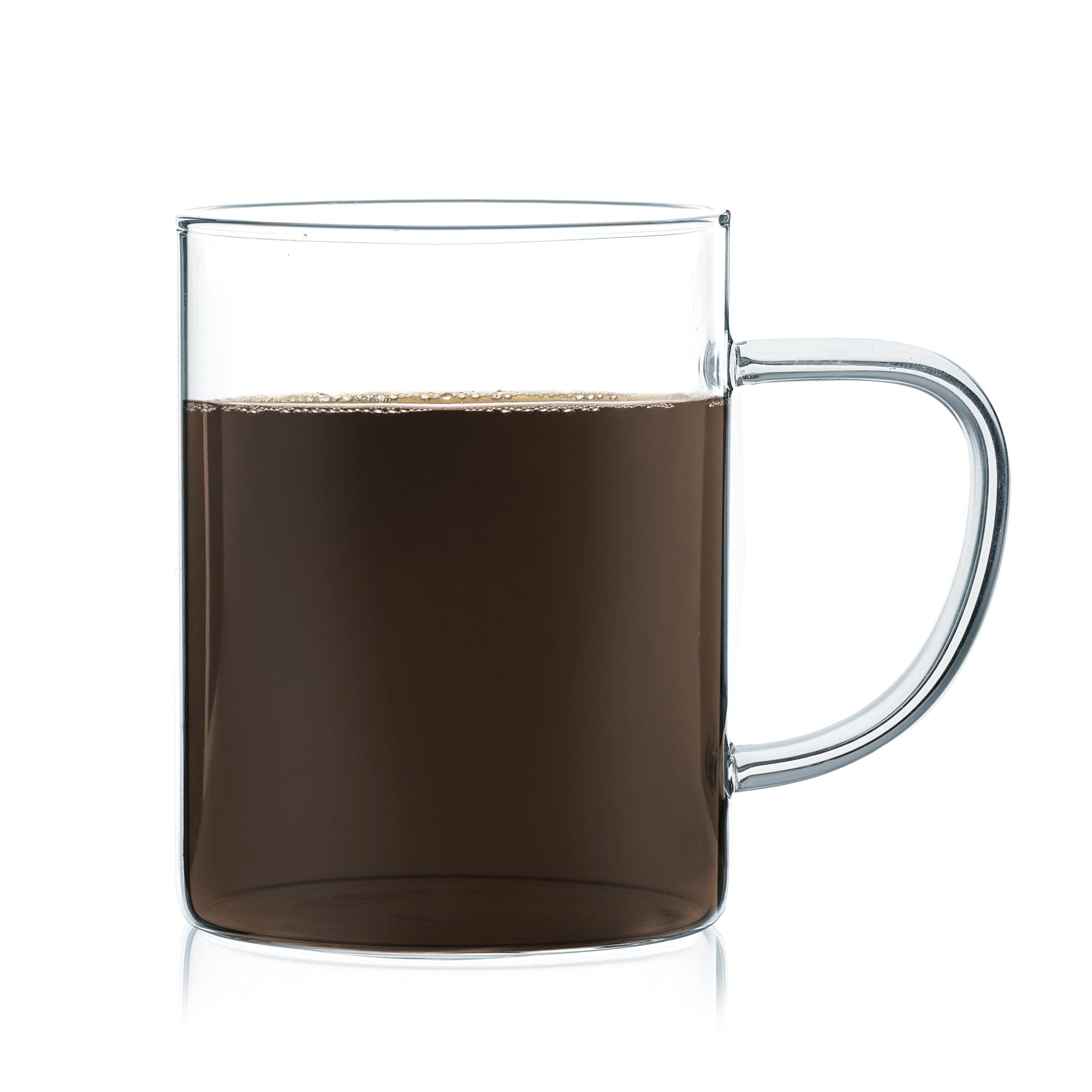 Set of 4 Glass Mugs, Modern Minimalist Espresso Shot Glasses