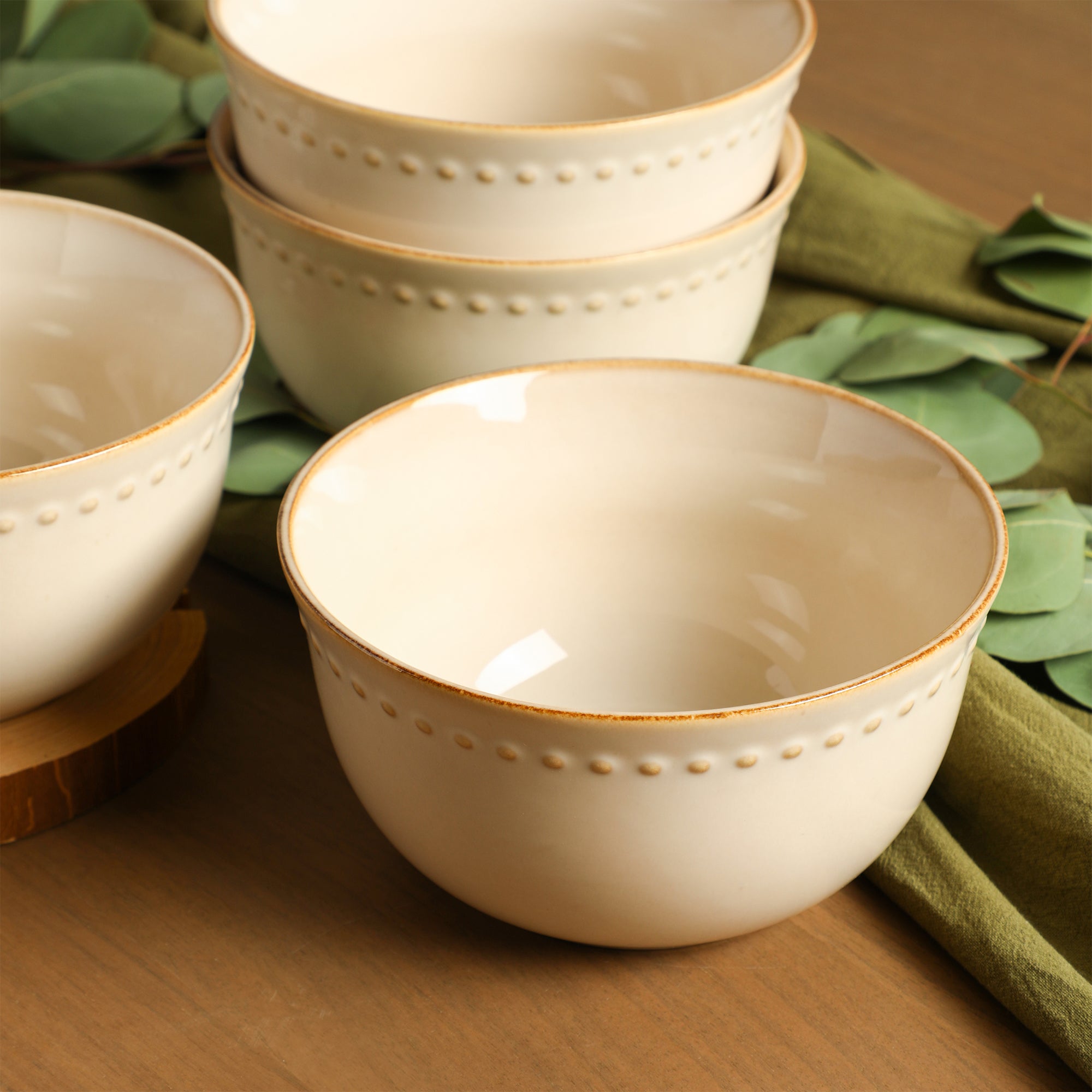 Comet Stoneware Bowl Set - Cream