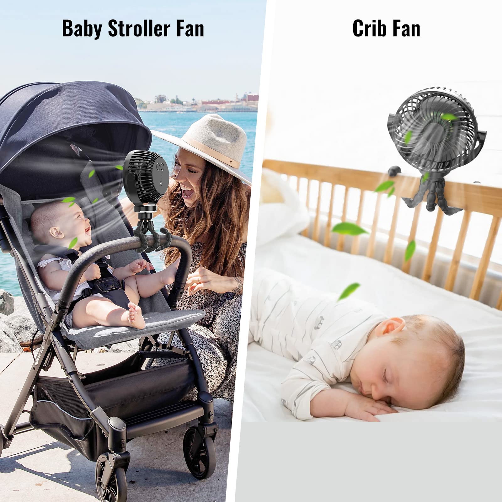 Portable Fan 8000mAh USB Rechargeable 4-Speed 360° Rotation