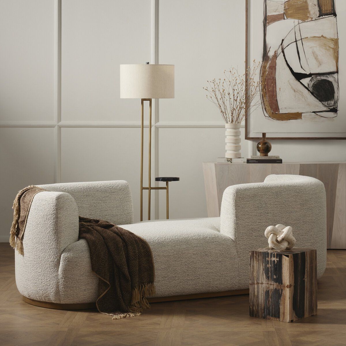 Deandra Tete A Tete Chaise by Four Hands