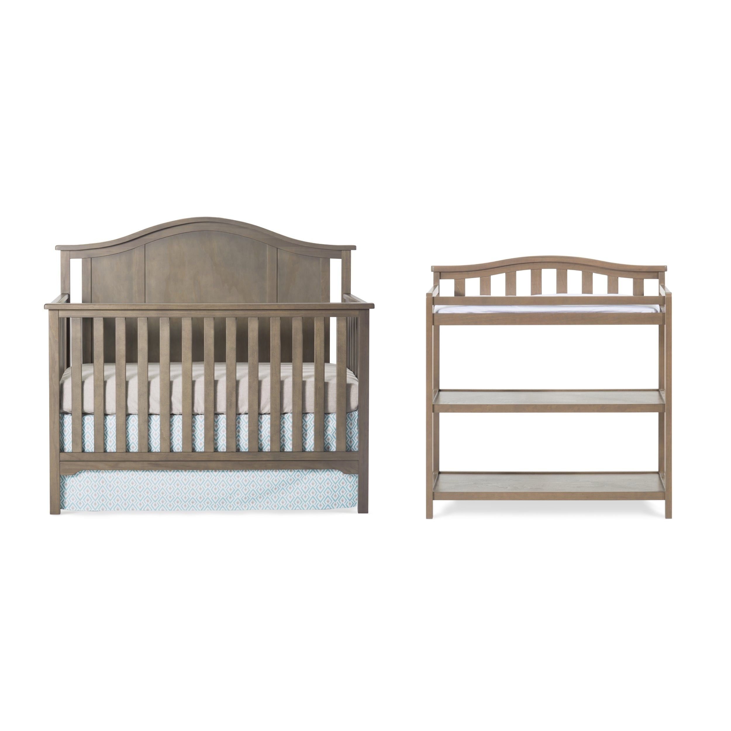 Hampton Arch Top 4-in-1 Convertible Crib in Dusty Heather