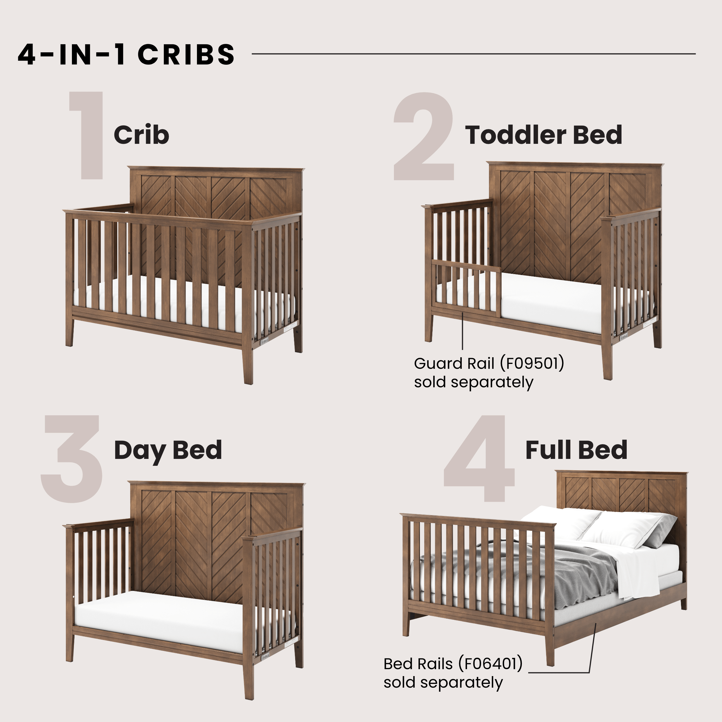 Atwood 4-in-1 Convertible Crib, Cocoa Bean