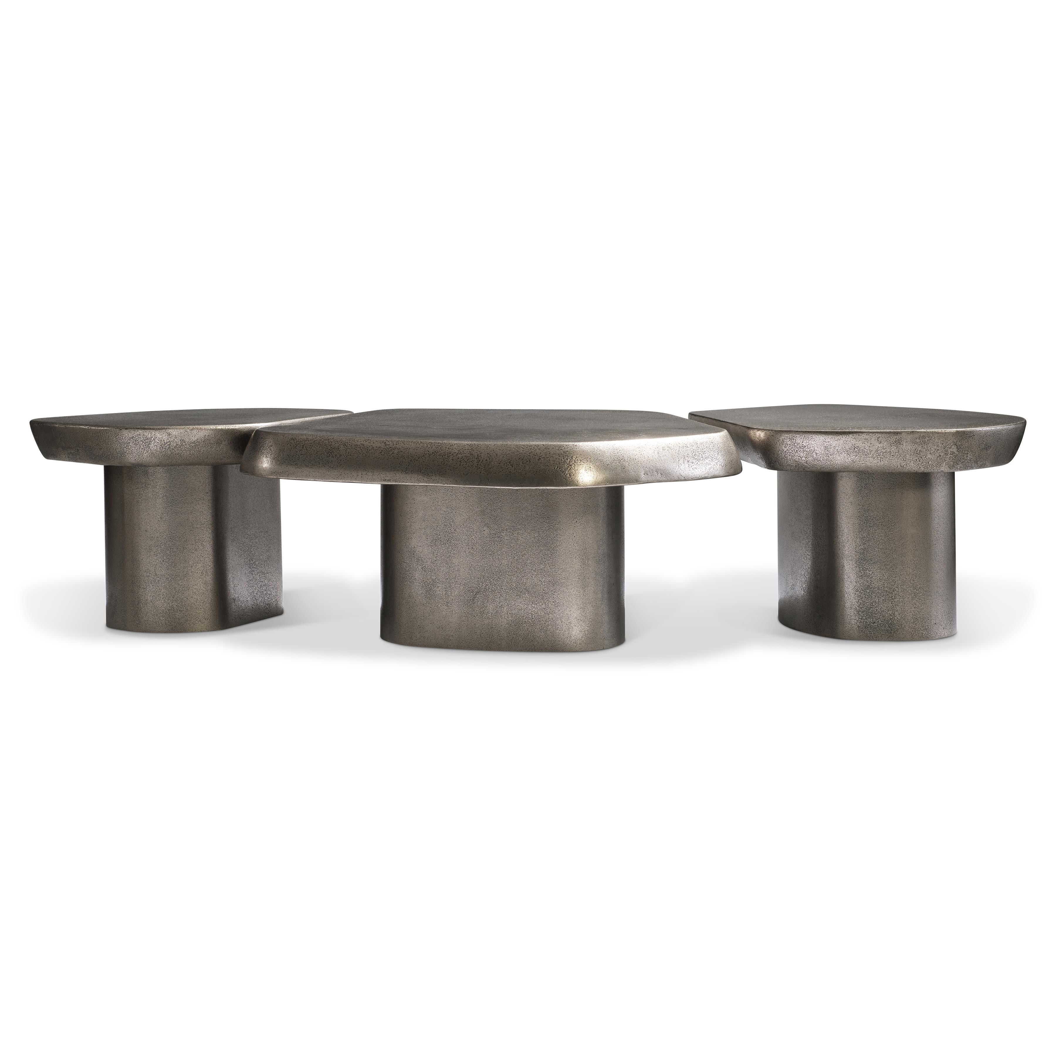 Bernhardt Clawson Cocktail Table Cast Aluminum Graphite
