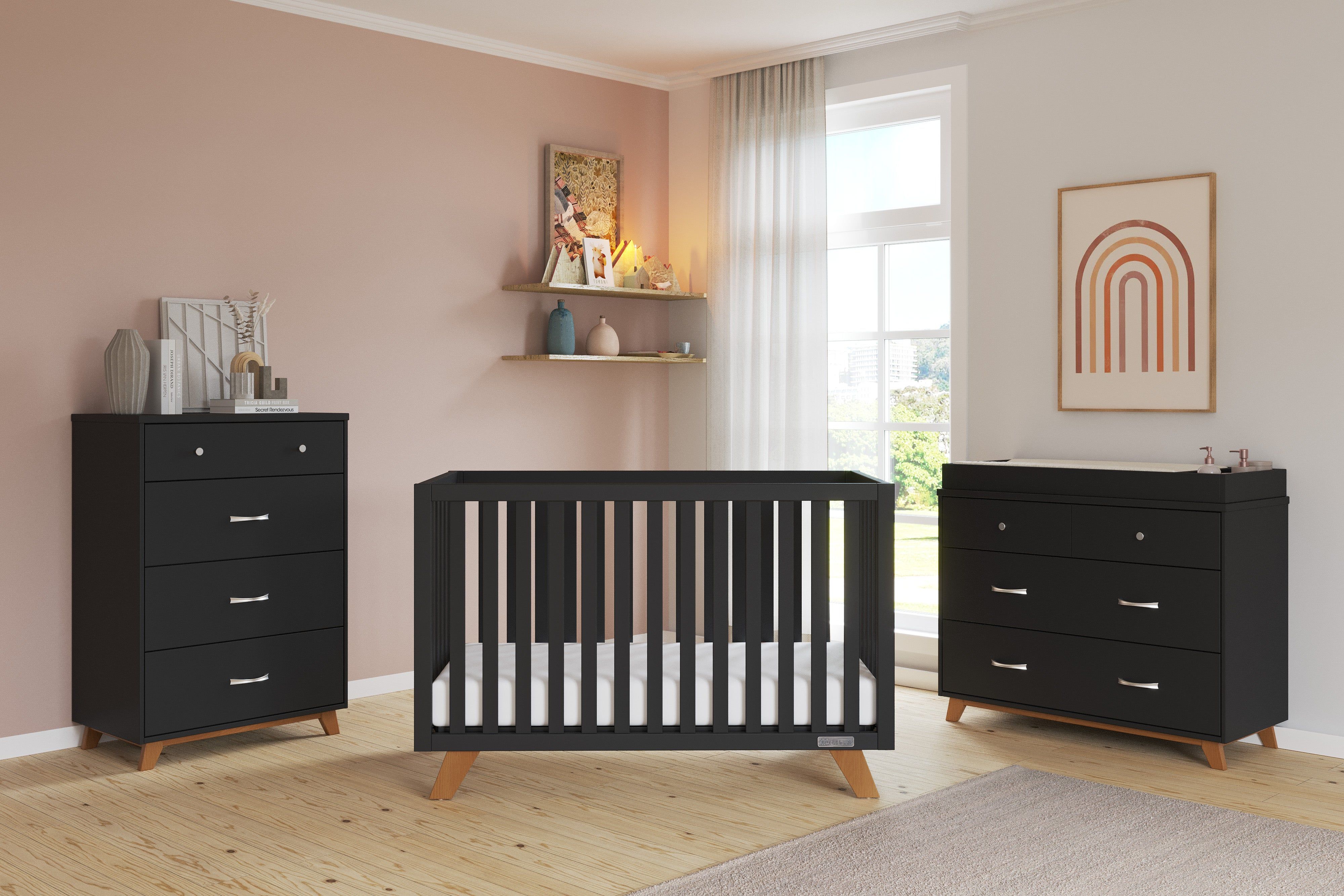 Soho 4-in-1 Convertible Crib, Ebony