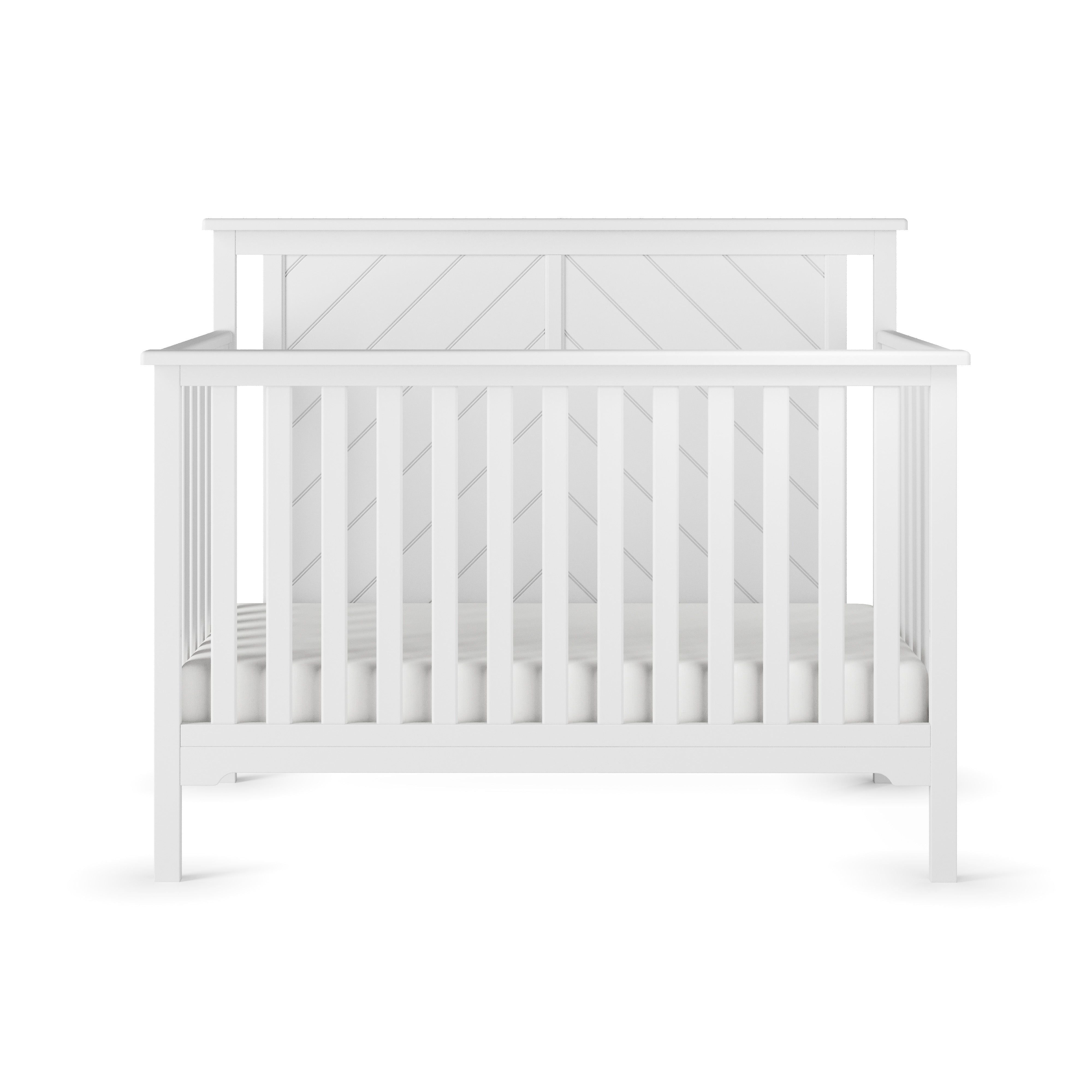Hampton Flat Top 4-in-1 Convertible Crib, Matte White
