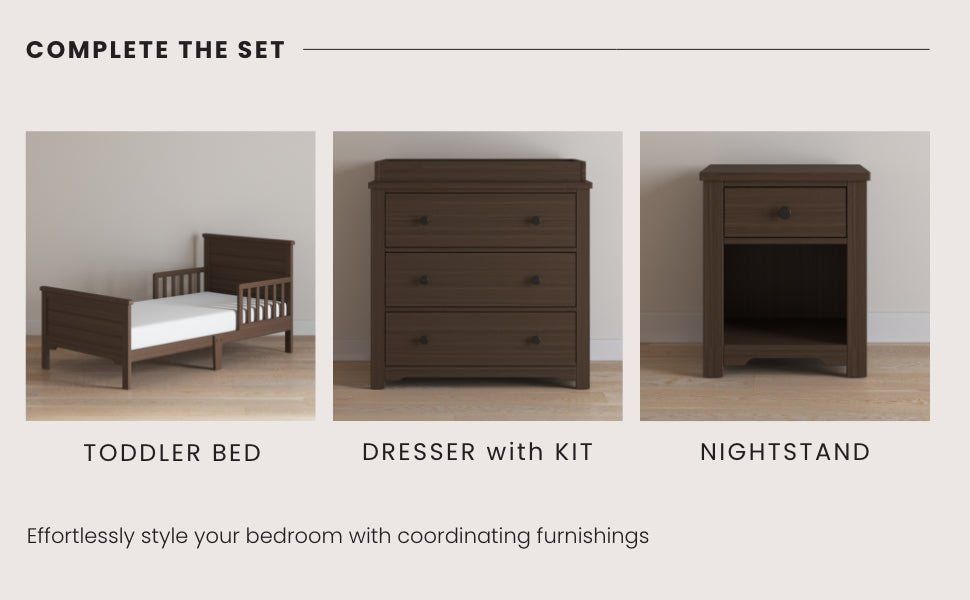 Woodland Toddler Bed, Brushed Truffle