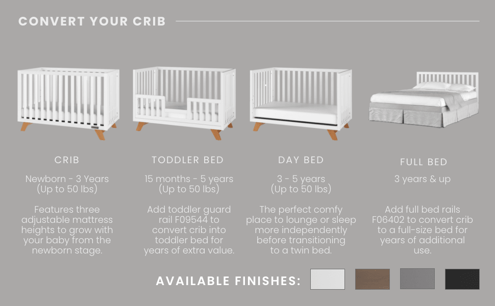 Soho 4-in-1 Convertible Crib, White/Natural