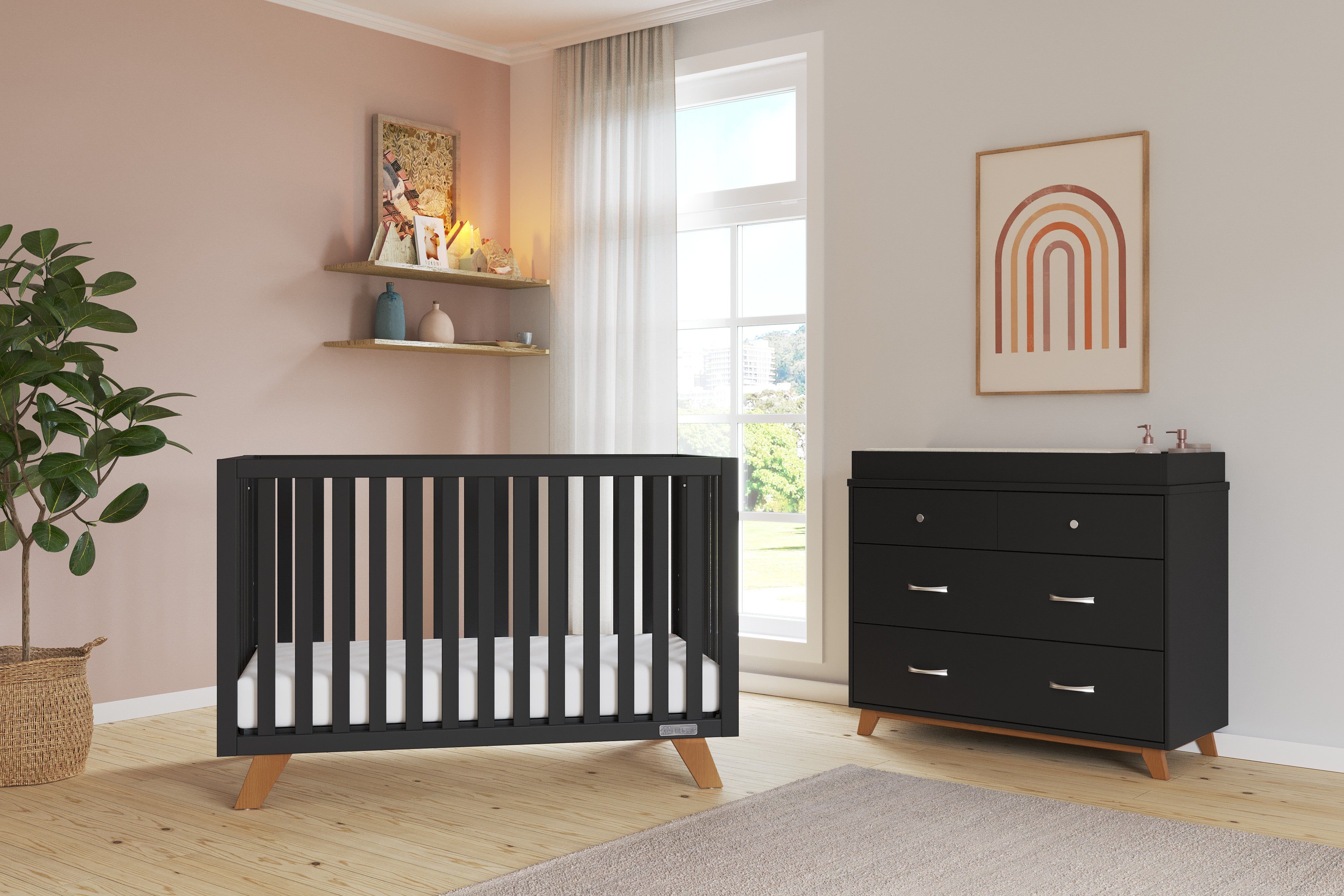 Soho 4-in-1 Convertible Crib, Ebony