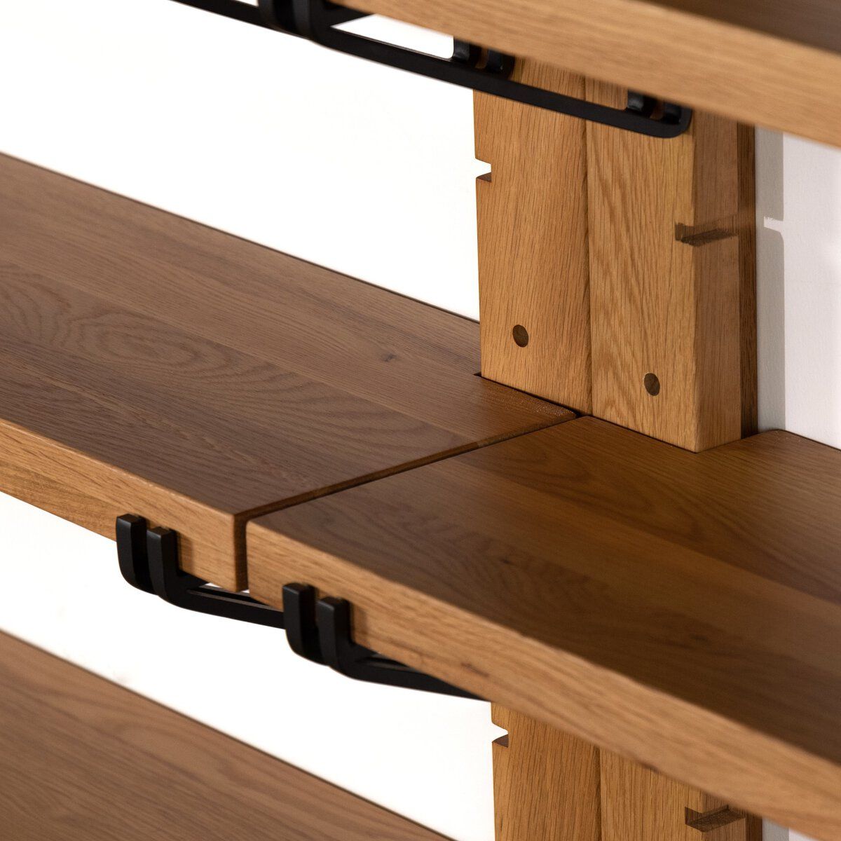 Pivott Shelf Single Oak Veneer Storage with Adjustable Shelves
