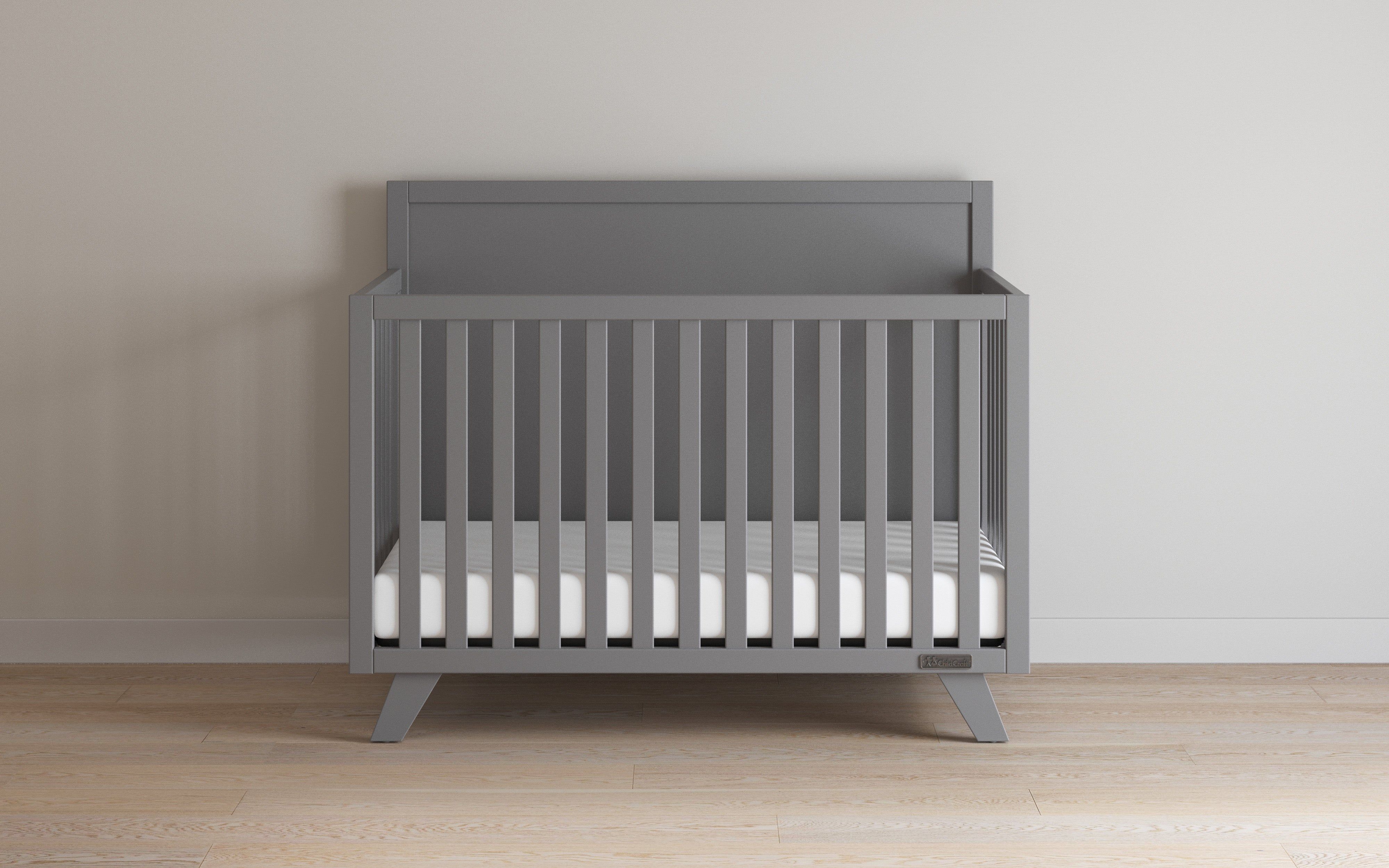 Soho 4-in-1 Flat Top Convertible Crib, Cool Gray