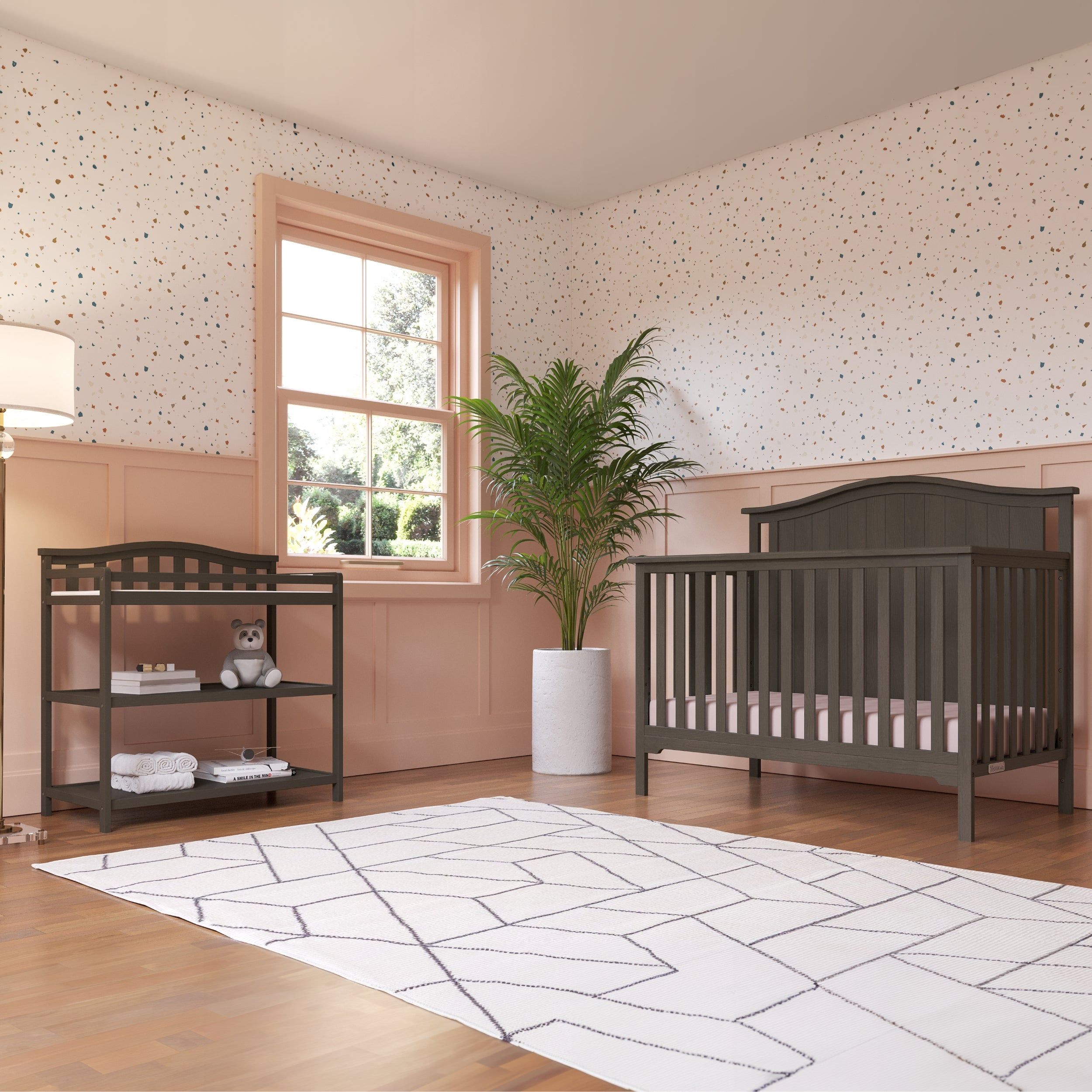 Arch Top Baby Changing Table, Dapper Gray